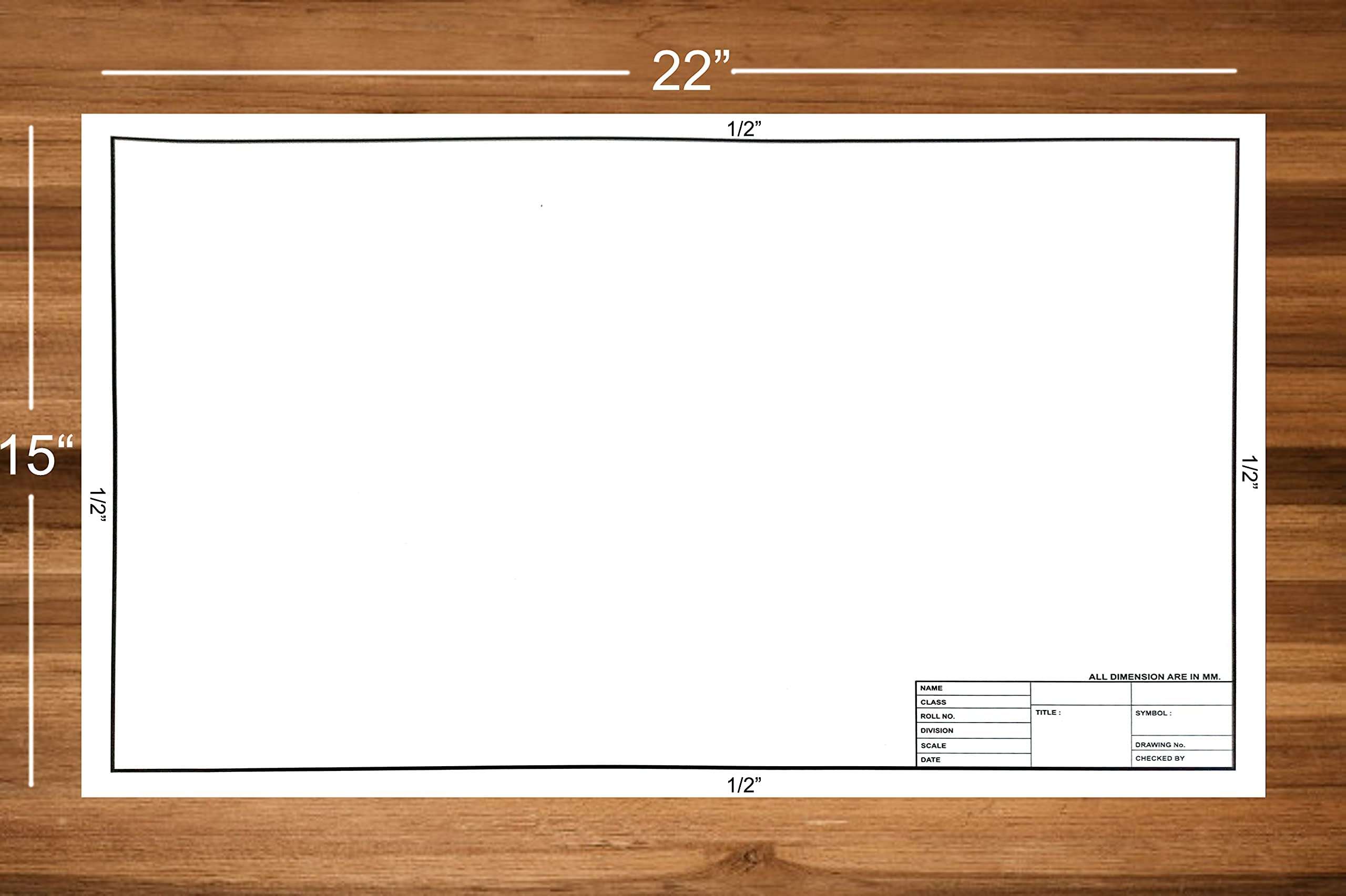 Half Imperial Drawing Sheets Super White Cartridge A2 Paper for Engineers Students and Architects Loose Drawing Paper (50) 3