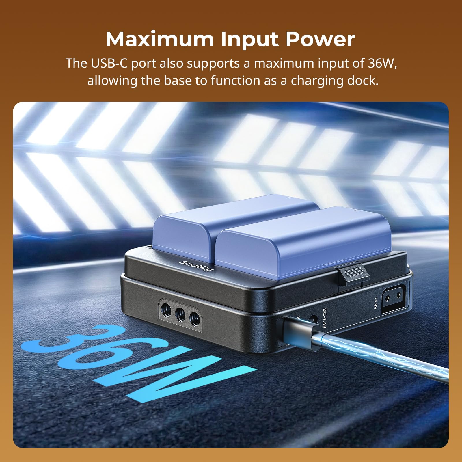 SmallRig Dual NP-F Battery Plate, Power Supply for D-Tap, DC, USB-C Ports, Adapter Mount Plate for NP-F550 / 570/750 / 770/950 / 970 Batteries, Supports UPS - 5536 5