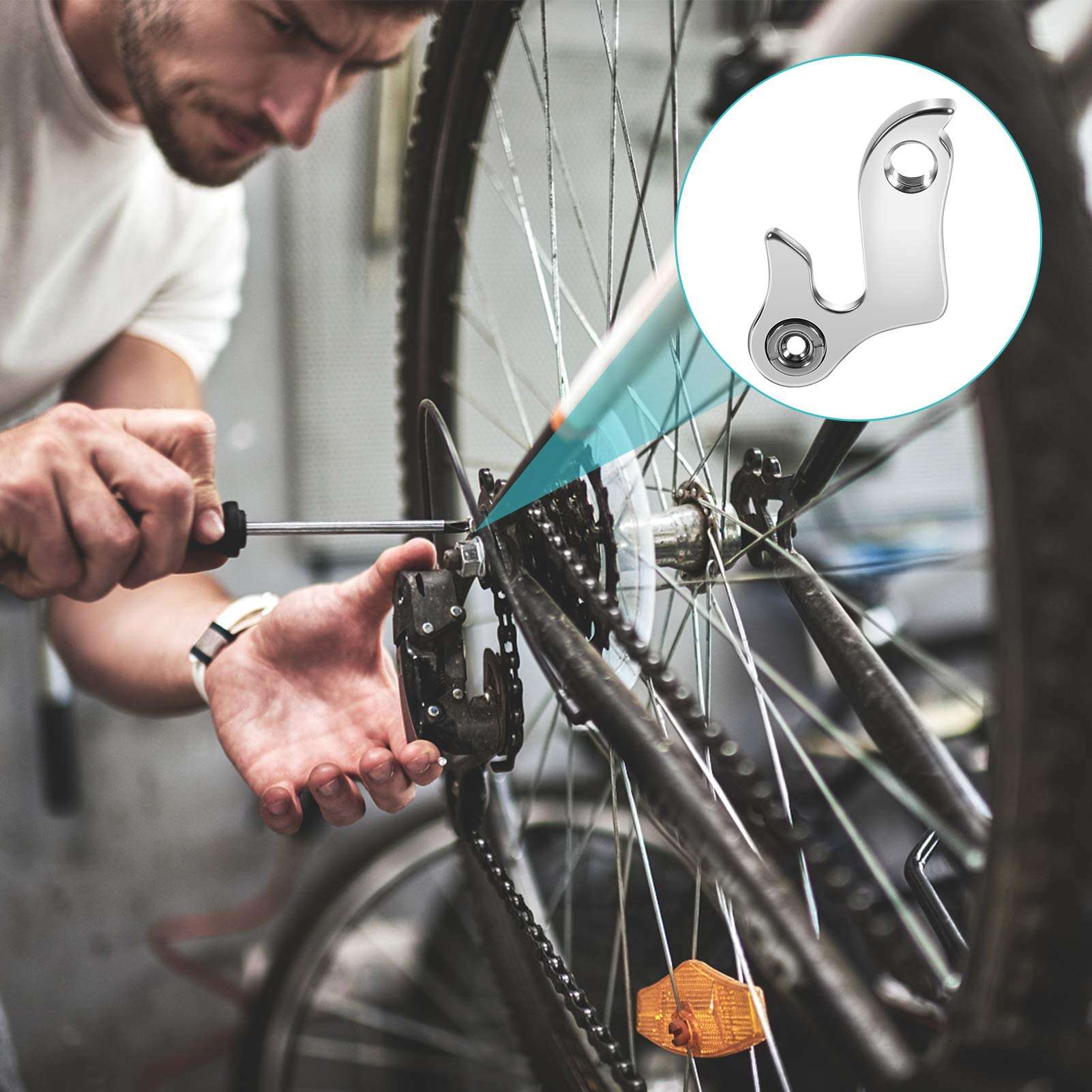 Health Gear Derailleur Hanger, Aluminium Alloy Mountain Rear Derailleur Hanger Derailleur Bracket Replacement, Size 1# 6