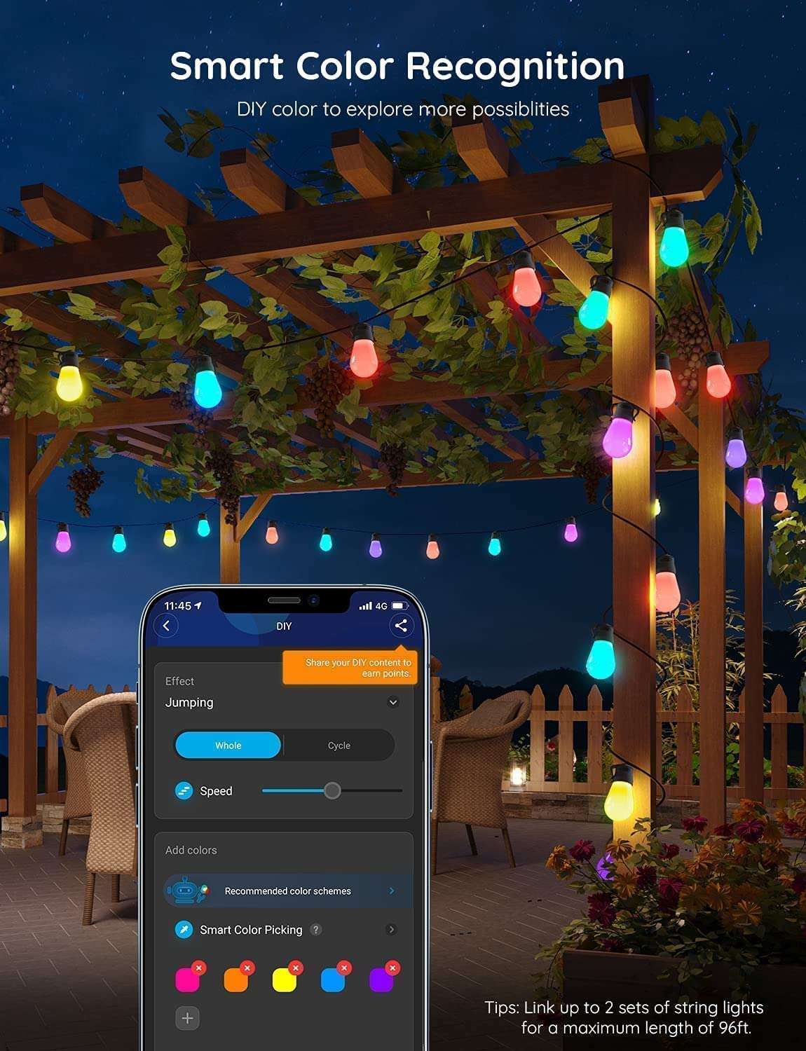 Govee Smart Outdoor String Lights Bundle Outdoor Garden Lights, Waterproof for Outdoor Decorations, Landscape Lighting 6