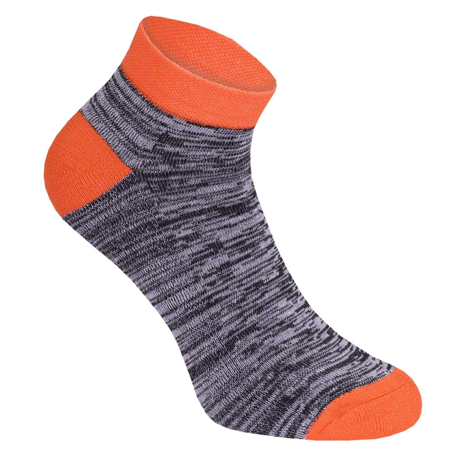 USOXO Men's Plain Ankle Length Socks I 100% Combed Cotton I Odour-Free & Breathable and Lightweight I Free Size Comfortable Sock I Ideal for Sports Gym Casual Wear & Running I Multicolor - Pack Of 3 6