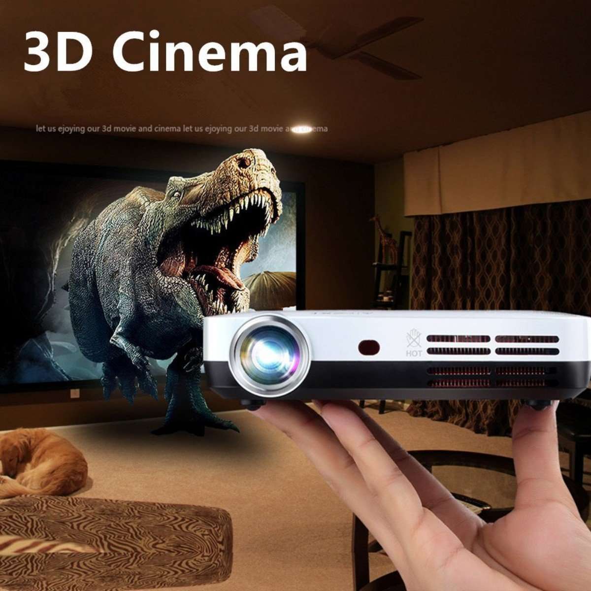 Play P6 3D 4k UHD Smart Projector for Personal Home Theater (3840 x 2160) (Auto Focus) (4D Keystone) (Screen Fit) (Digital Zoom) (9500lm) (Airplay/DLNA/Mirroring) (Specialty Real 3D Active) 5