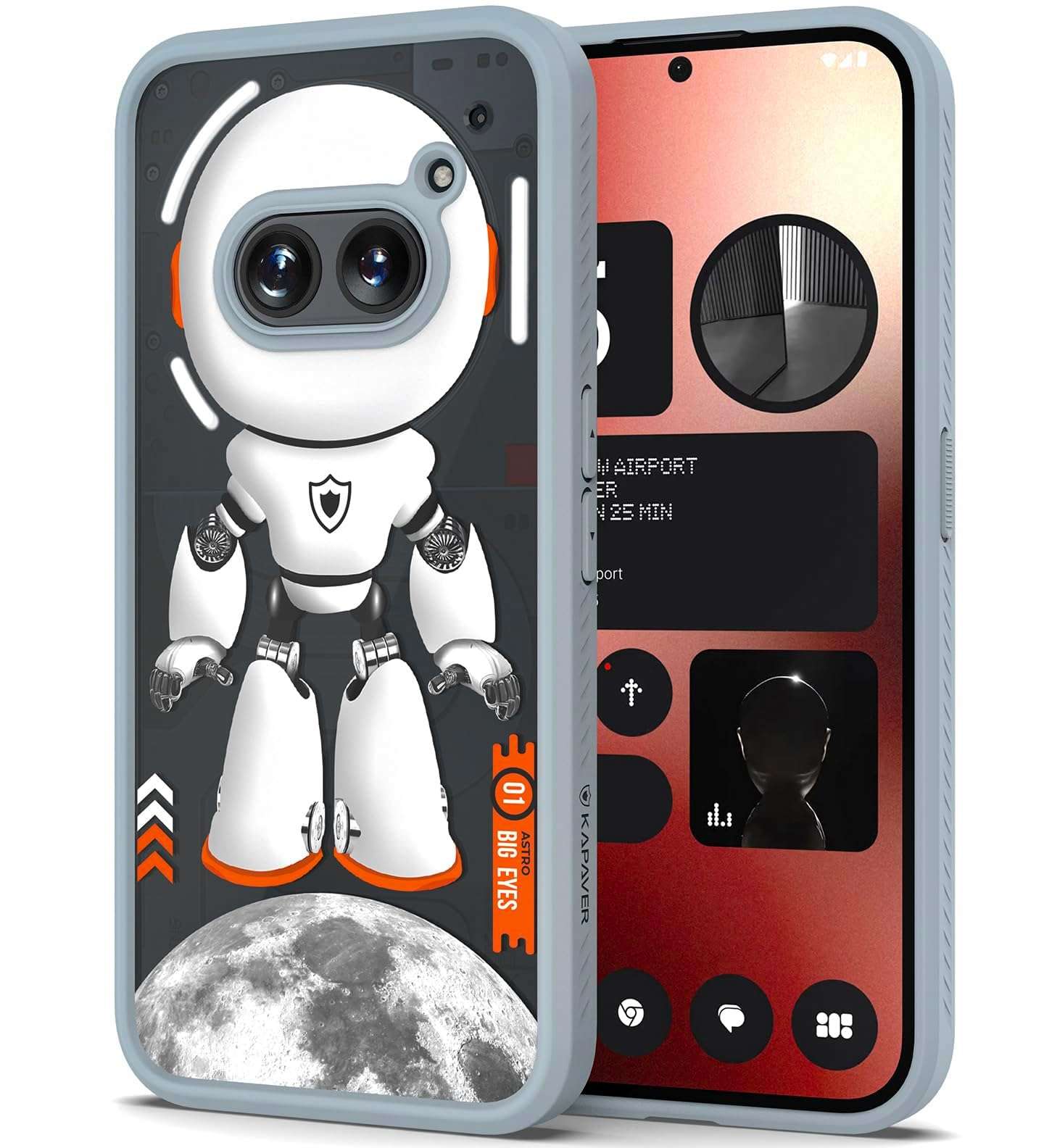 Kapaver Astro Big Eyes Polycarbonate Back Cover Case For Nothing Phone 2A 5G (Astro Gray) 1