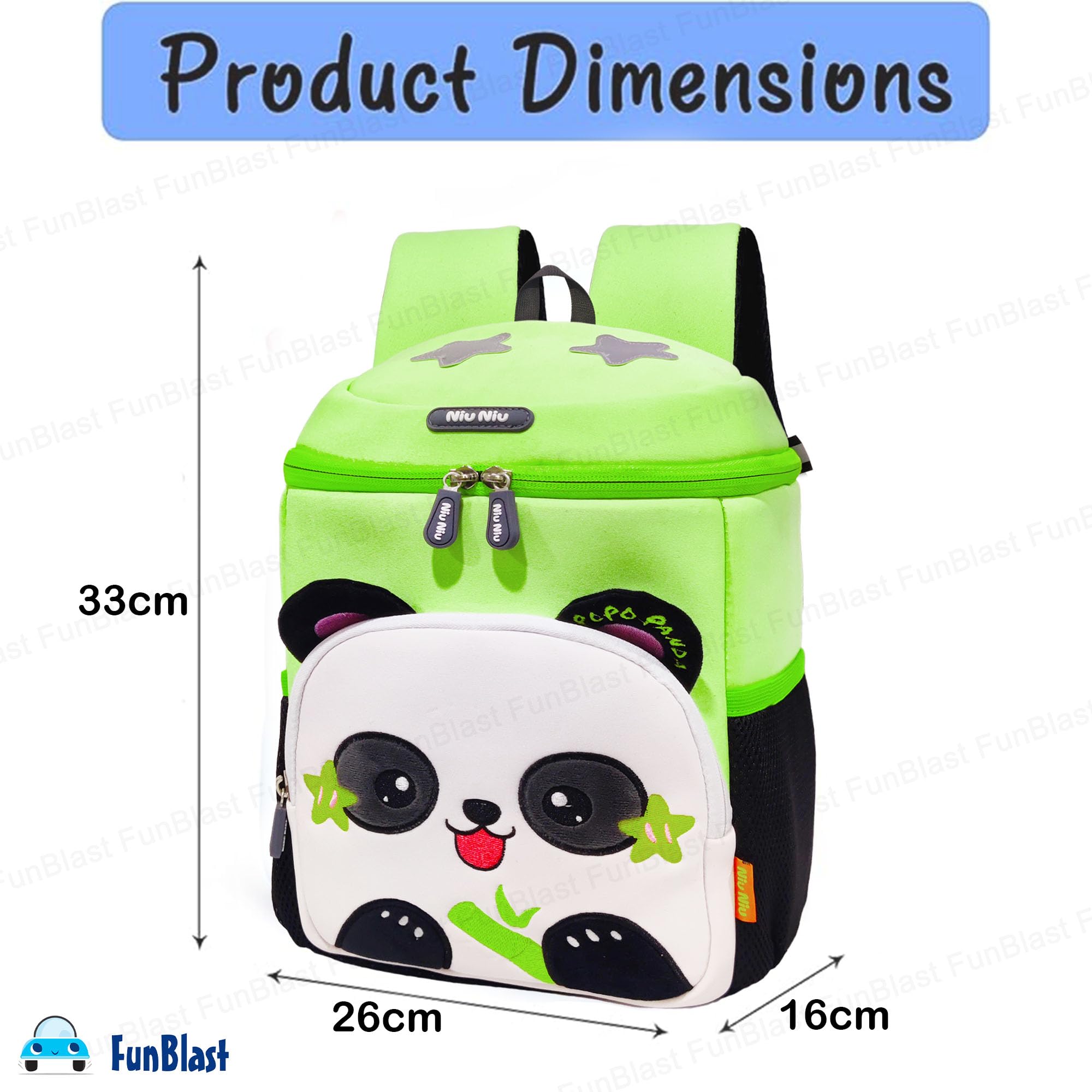 FunBlast Bagpack for Kids – Panda Theme Bags for Small Kids, Bags for Pre-Schoolers, Small Bags for School, Picnic, Travelling Bag for 2 to 7 Years Old Kids (33 X 26 X 16 CM) 3