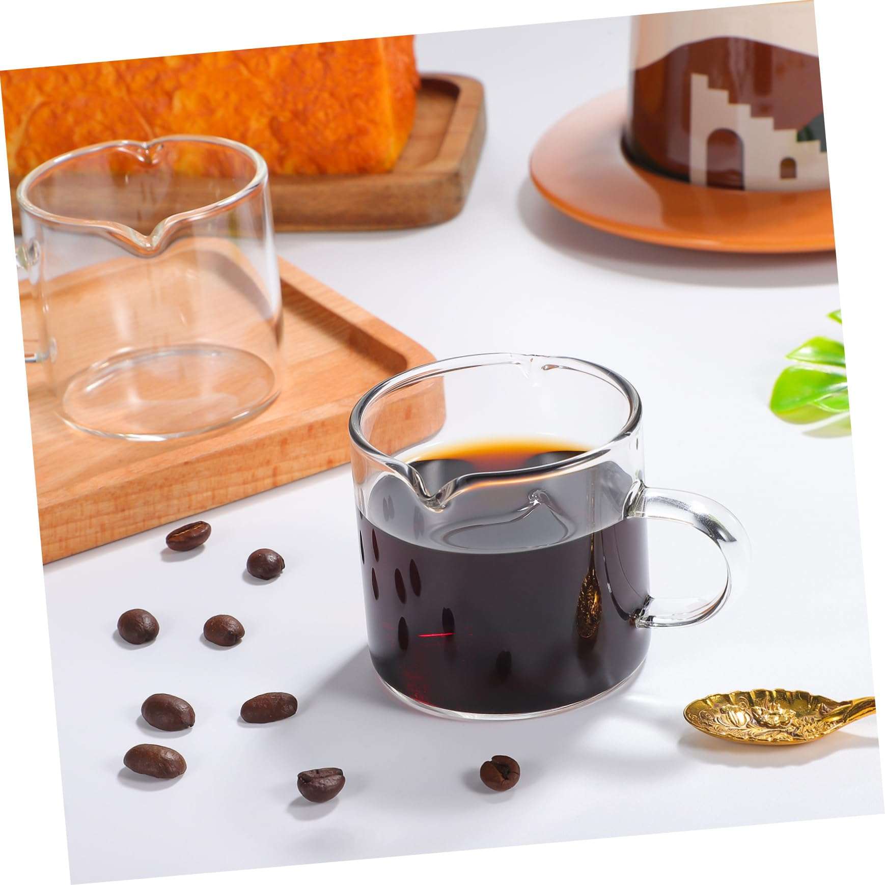 STOBAZA 3sets Coffee Cup Clear Espresso Cups Espresso Measuring Cup Cold Brew Syrup Dispenser Milk Tea Coffee Syrup Bottle Espresso Pour Cup Milk Frothing Pitcher Oil Dispenser Spout 2pcs*3 3