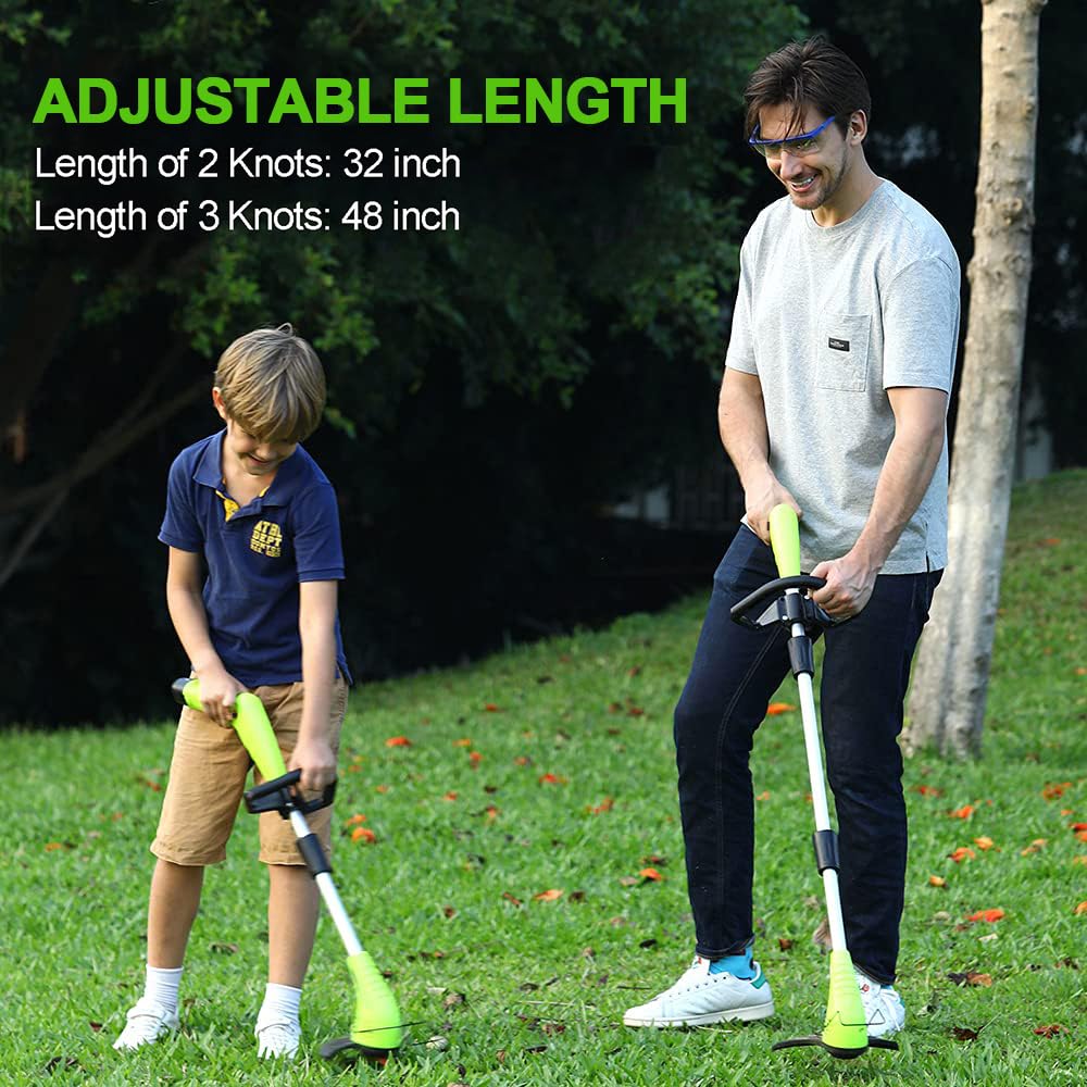 GardenJoy Weed Wacker Battery Operated: 12V Cordless Grass Trimmer with 2Pcs 2.0Ah Batteries, Fast Charger and 3 Types Cutting Blades, Portable Electric Lawn Trimmer for Garden Yard Weeding Work 6