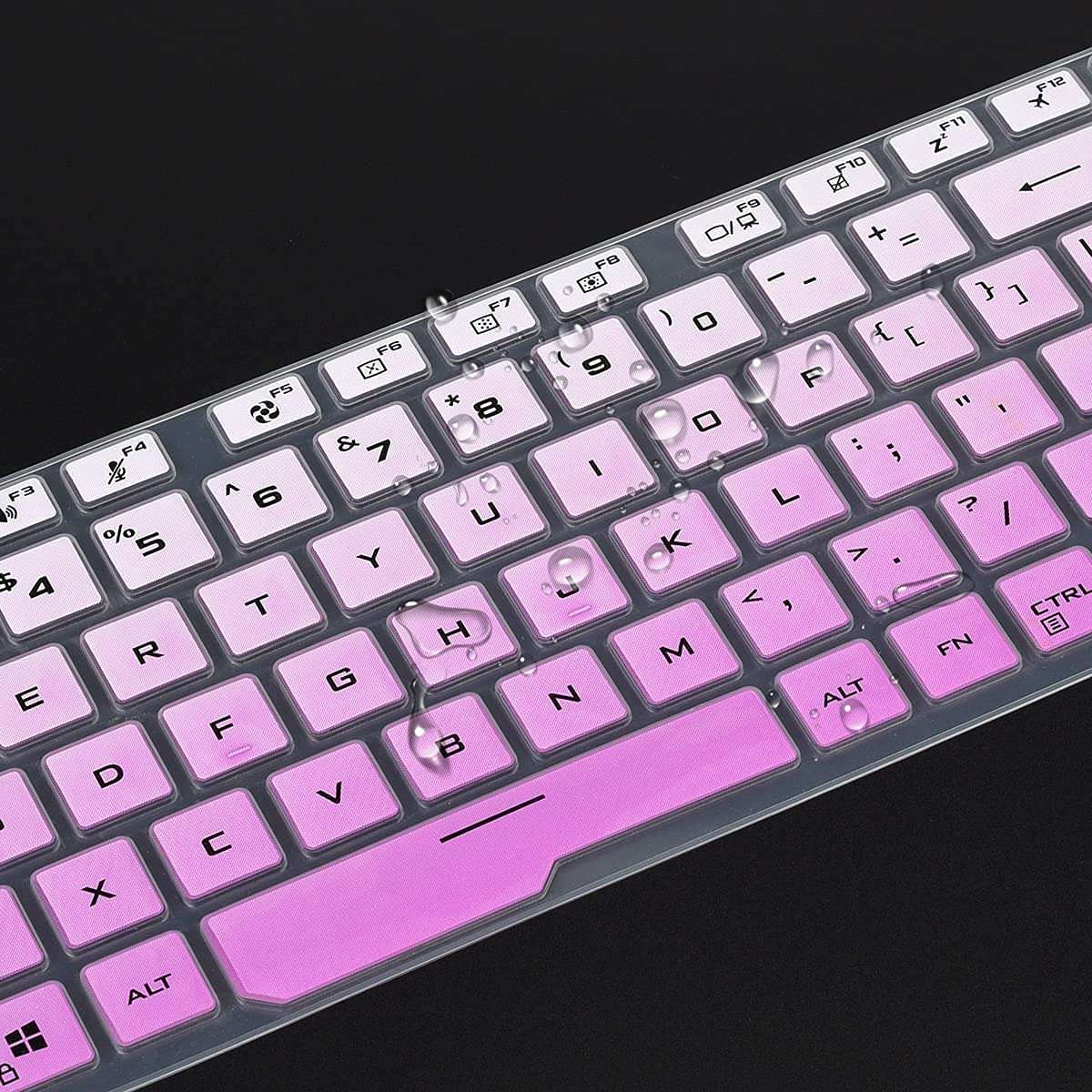 Justec Keyboard Cover Fit with ASUS TUF Gaming A15 TUF506 TUF506IV TUF506IU FA506 FA506IH FA506II, TUF Gaming F17 FX706 FX706LI, TUF Gaming A17 TUF706 TUF706IU TUF706IH Series - Gradient Purple 4