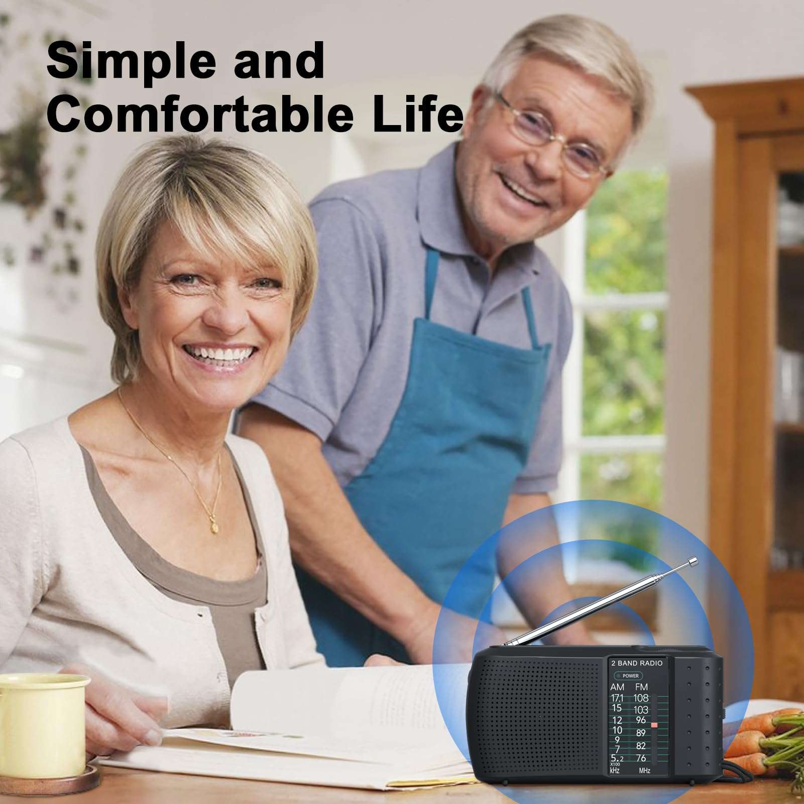 Audiocrazy Vintage Wooden AM FM Radio + Portable Pocket AM FM Radio 6