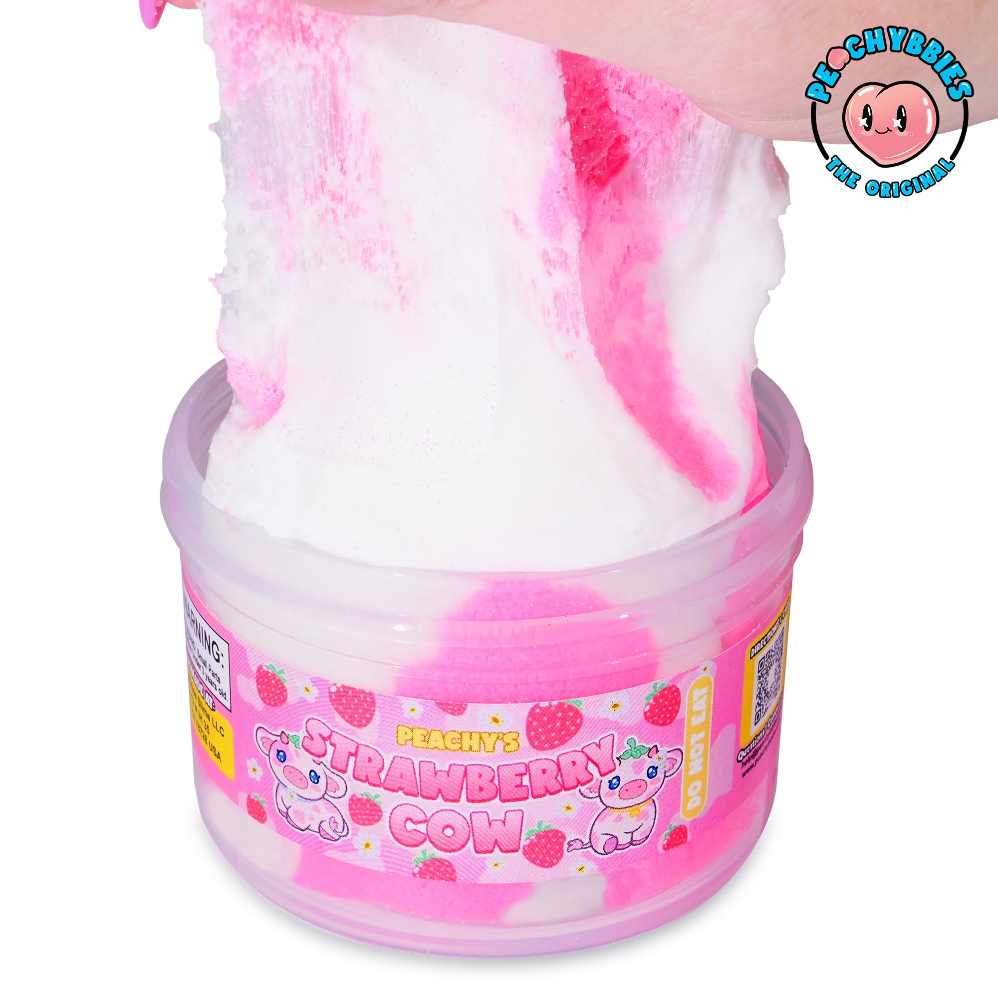 Peachybbies Strawberry Cow Cloud Slime - Made in USA Premium, 100% Authentic, 7 oz., Scented for Kids, ASMR, Slime Charms, Fidget Toys 3