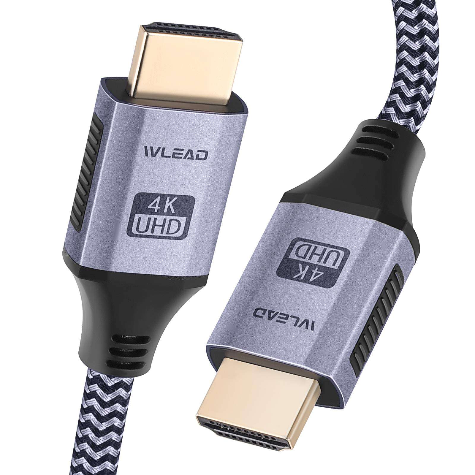 Upgrade 4K@60HZ HDMI Cable 6.6FT,WLEAD 18Gbps High Speed HDMI 2.0 Braided Cord-Supports (4K 60Hz HDR,Video 4K 2160p 1080p HDCP 2.2 ARC-Compatible with Ethernet Monitor PS4/3 UHD TV,Blu-ray,Netflix 1