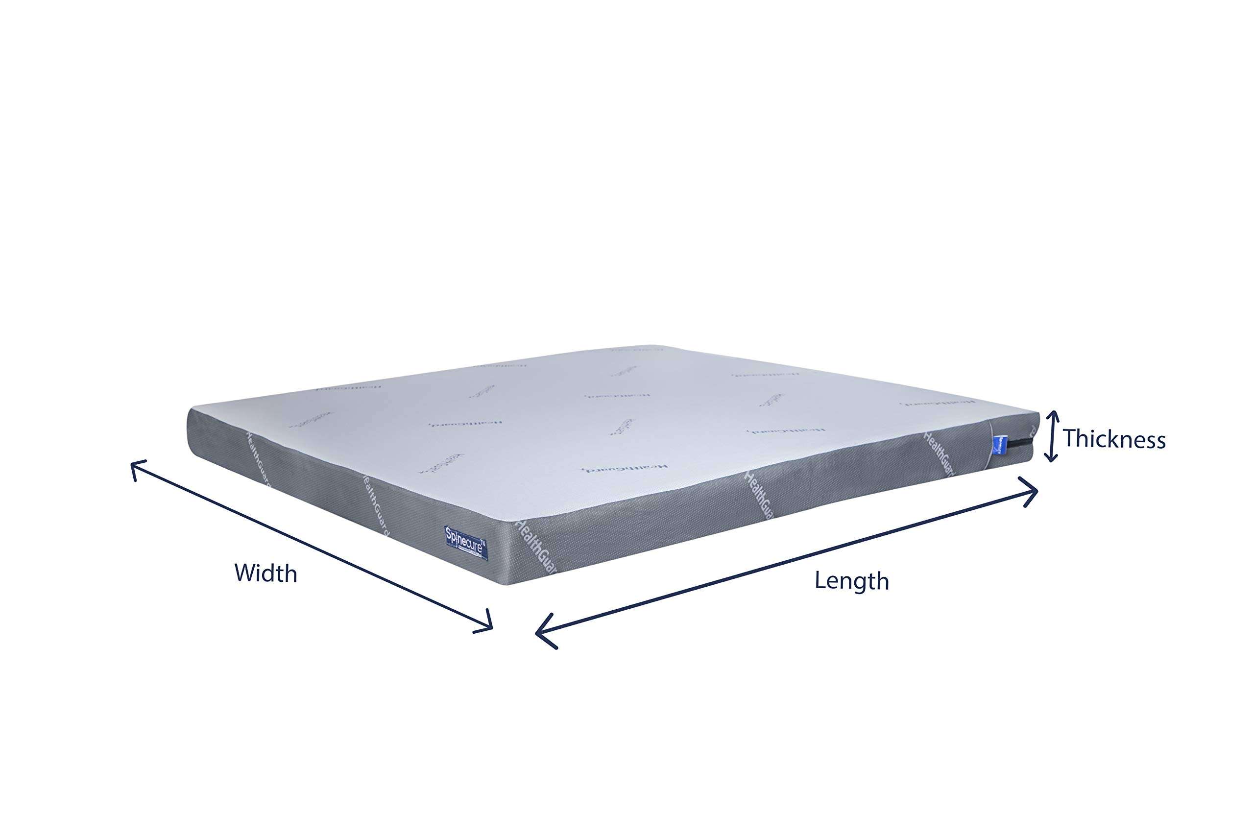 Spinecure Spine-Opedic Health Guard with Certified Anti-Bacterial Jacquard Orthopedic Mattress (72 x 30 x 5 Inches, Single Size) and Waterproof Mattress Protector, White 4