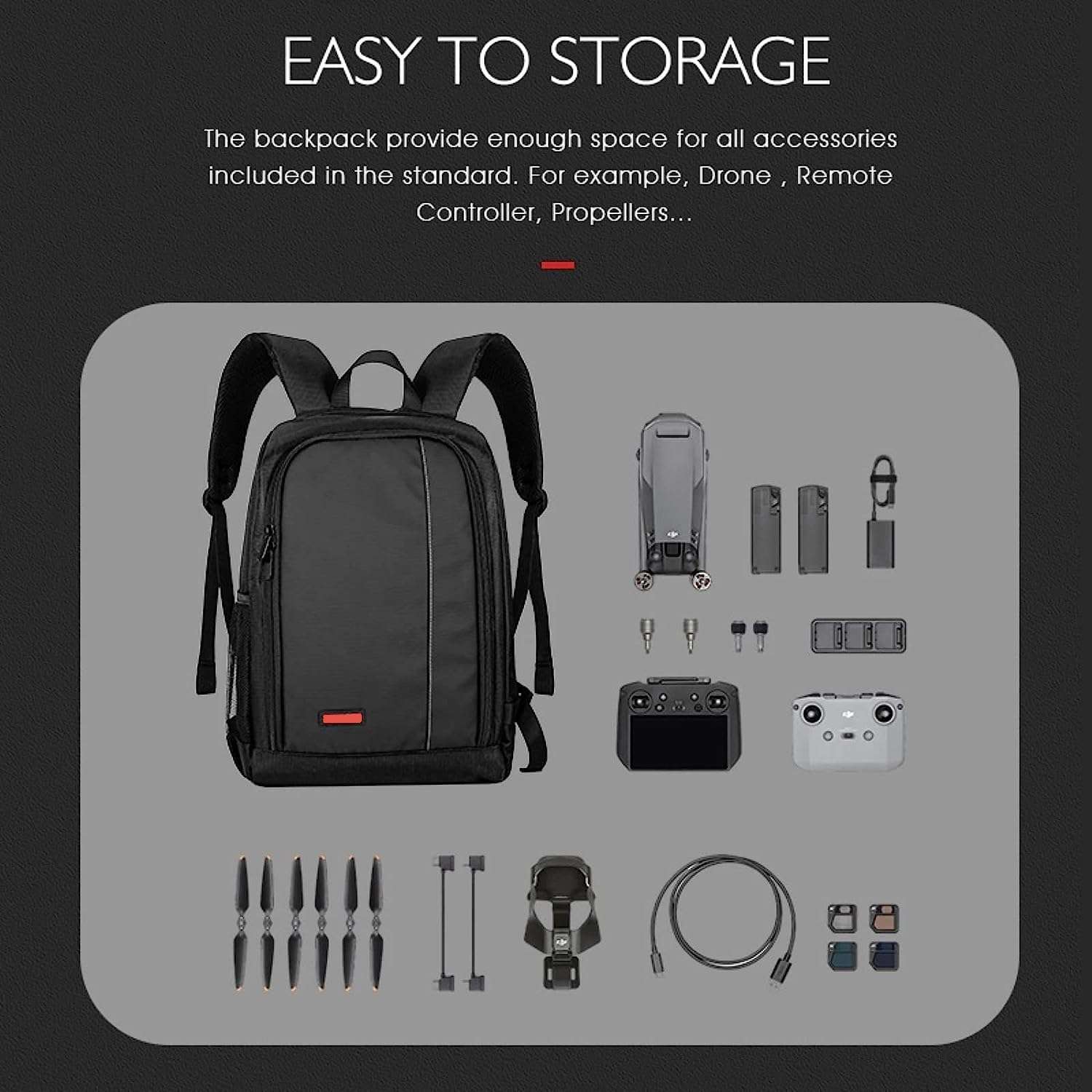 Backpack for DJI Mavic 3 Series : Mavic 3 Classic Mavic 3 Cine / Pro Drone Full Combo Kit - shoulder Carry bag PU: Protective Travel Hand Bag Safe Multi Storage case For Charger, Hubs, Battery , Any 3