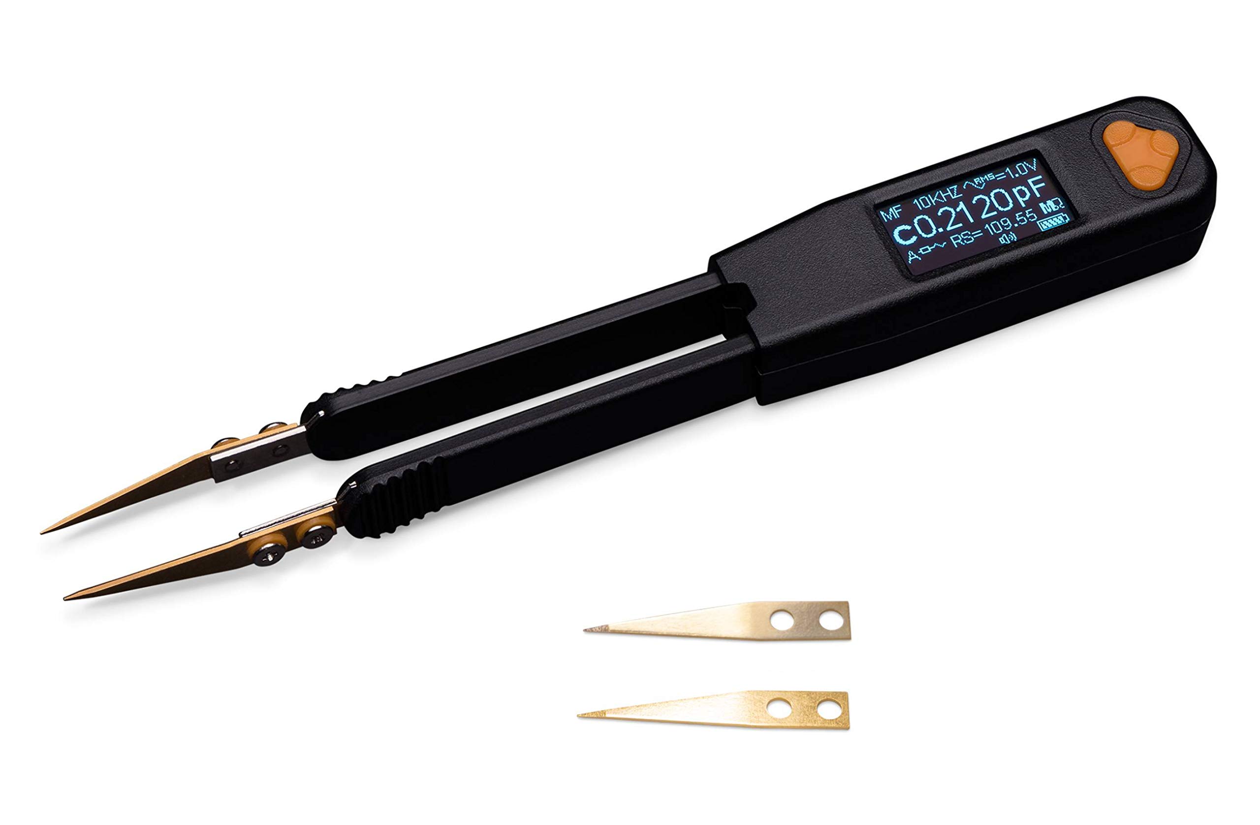 LCR Research Pro1 Plus - 100KHz LCR Meter with 0.1% Accuracy/LED Tester/ESR Meter/Smart SMD Tweezers/with Spare Test Tips 1