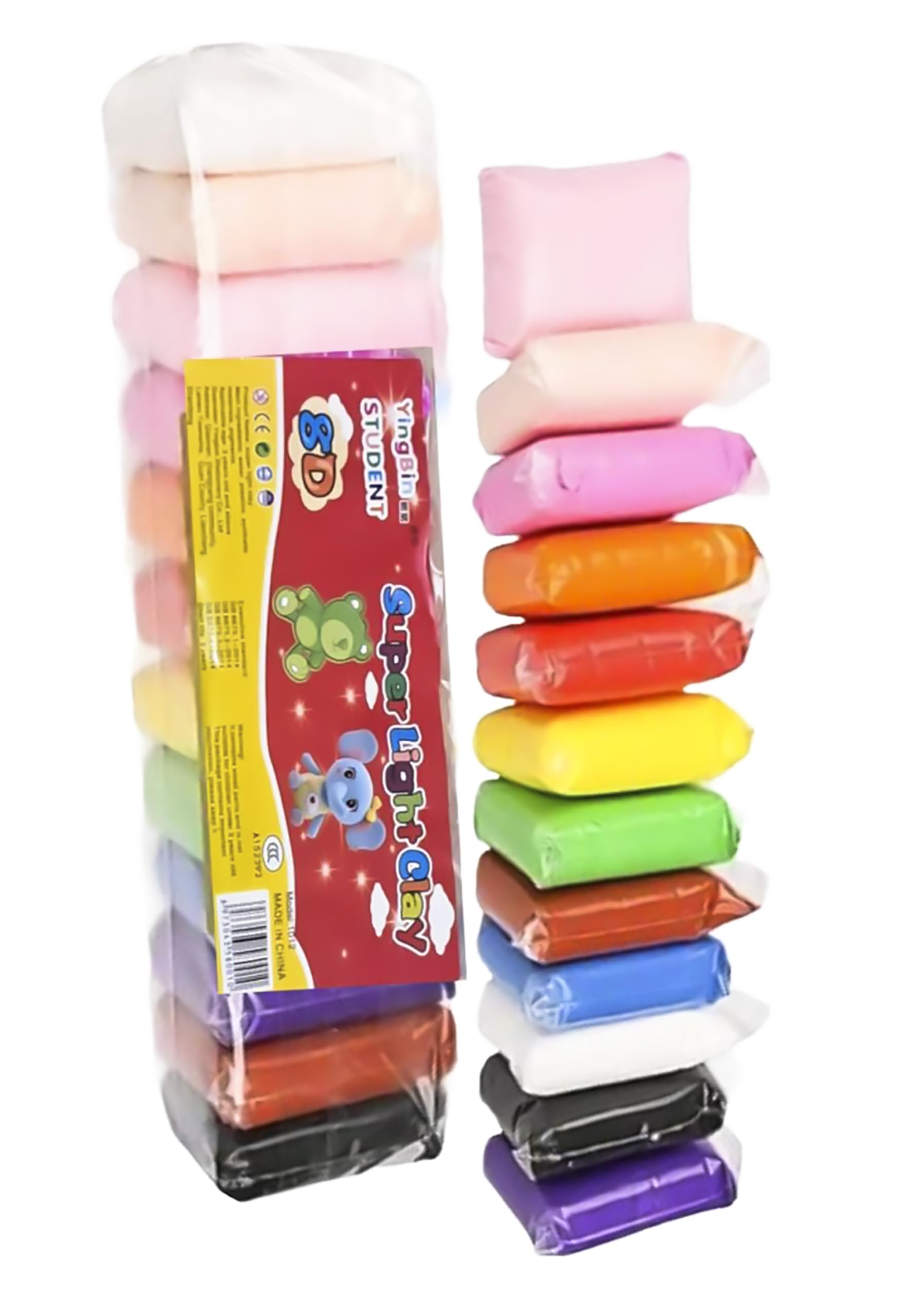 FETE PROPZ Air Dry Clay, 12 Pcs Multi Colors Clay with 3 Tools, Non- Toxic Self Drying Soft Clay for Kids and Adults, Gift for Kids (Pack of 1)12 pcs 1