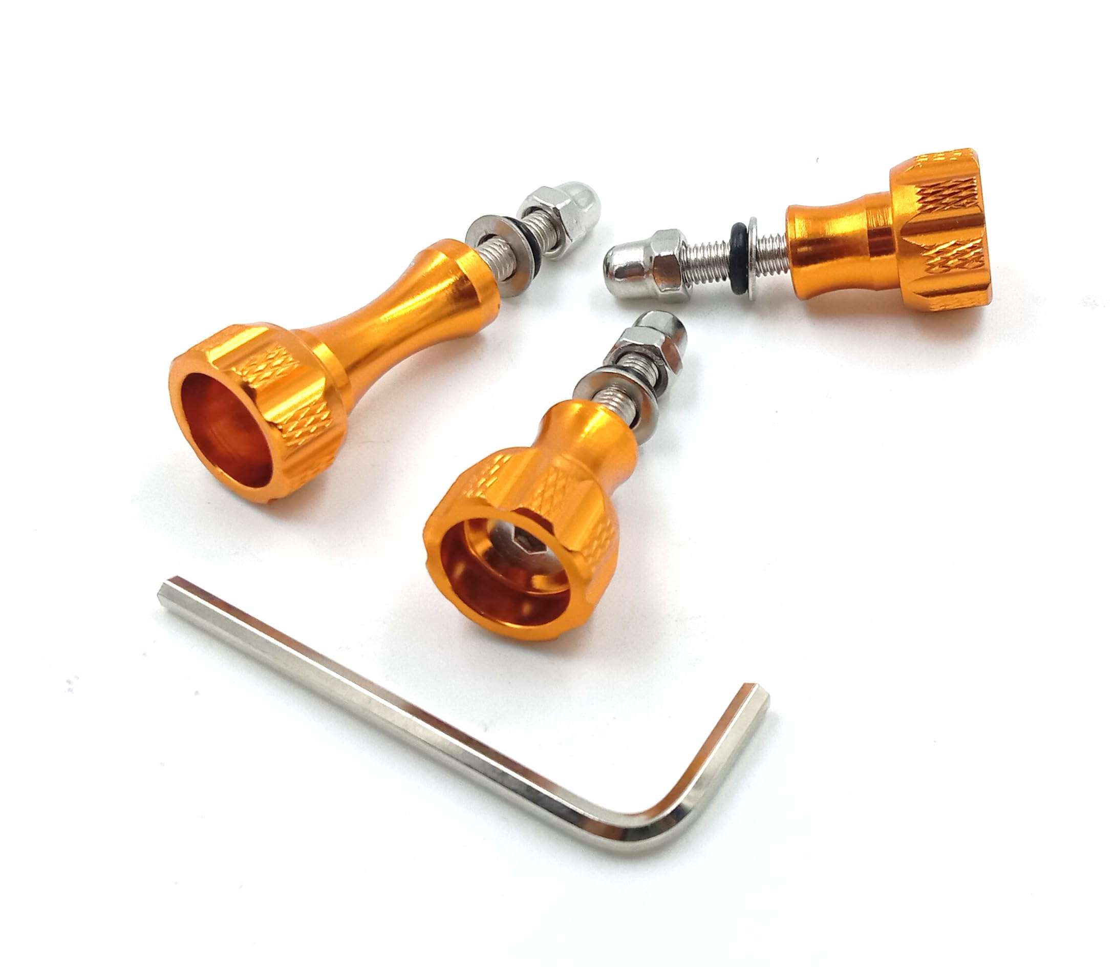 KUDASN Aluminum Alloy Thumbscrew Tripod/Monopod Mount with Aluminum Thumbscrew for Hero 12, 11, 10, 9, 8, 7, 6, 5, 4, 3+, 3, 2, 1 HD,DJI, AKASO Campark and Other Action Cameras (Golden) 4