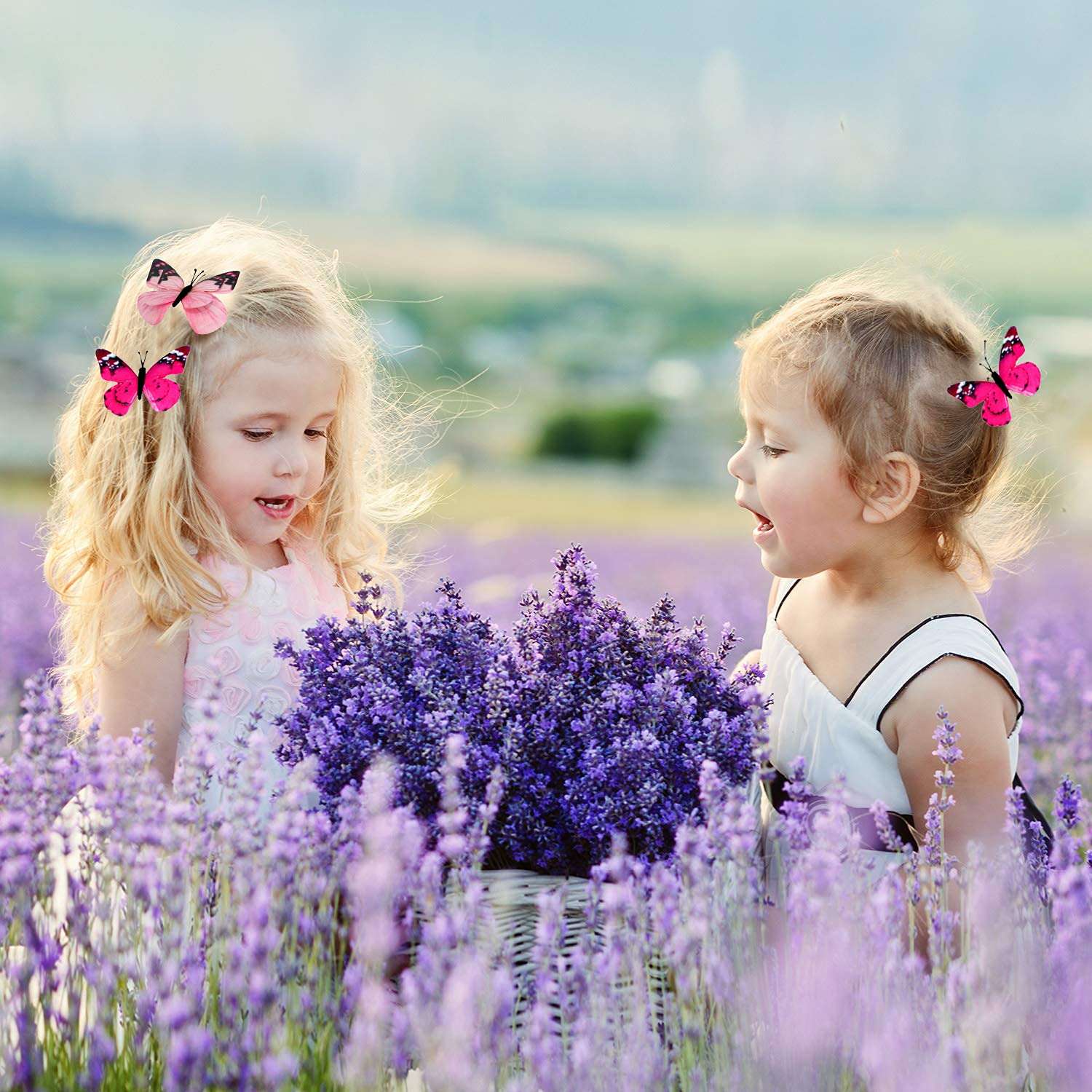 Glan 2 Pieces Butterfly Hair Claw Clips Butterfly Snap Hair Clips for Baby/Teens And Women Hair Styling Accessories (Multicolor) (M9) 6