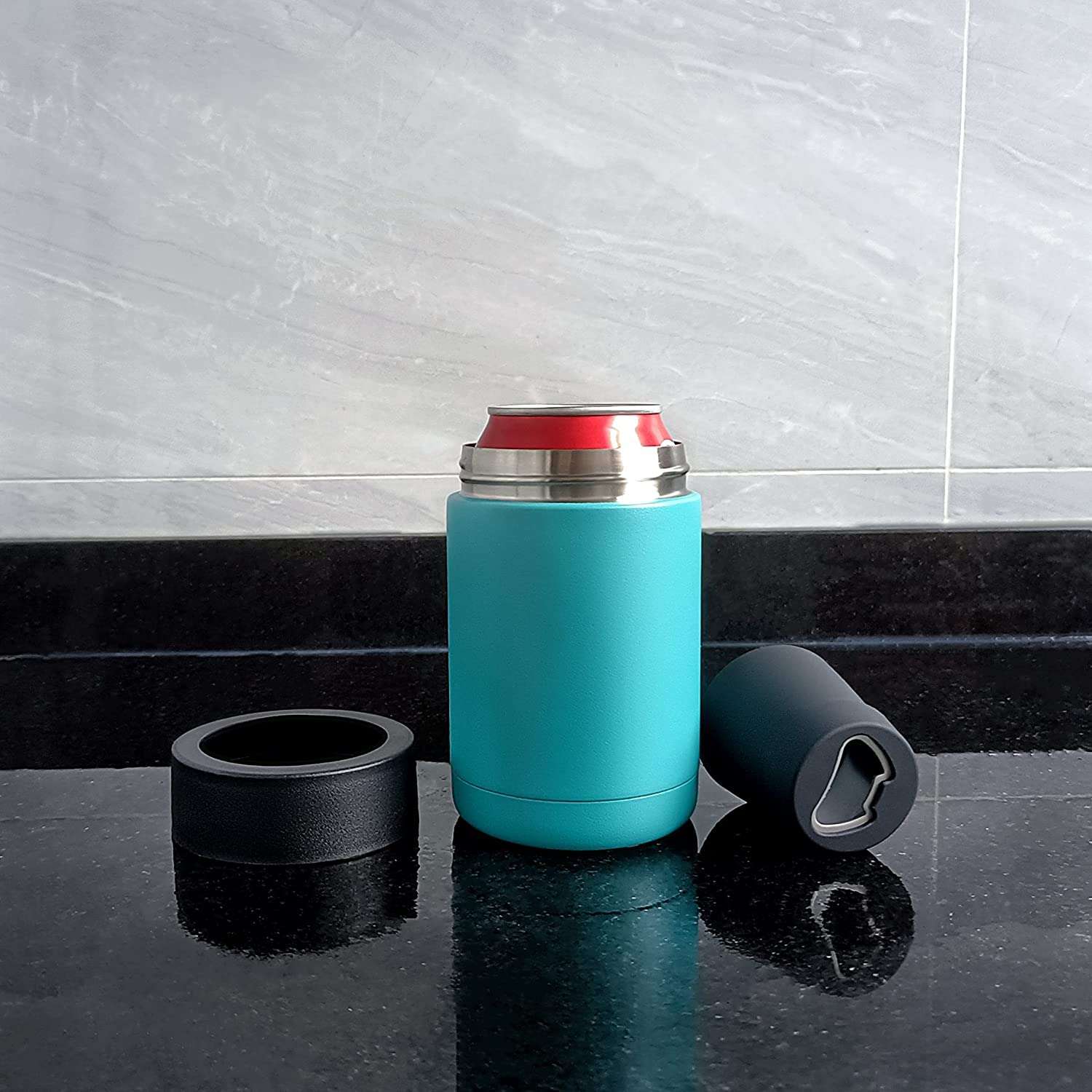 KitchEase Frosty Beer 2 Go Vacuum Insulated Double-Walled Stainless Steel Beer Can and Bottle Cooler with Beer Opener | Eco-Friendly & BPA-Free Drink Cooler – 1 Pc (Turquoise) 6