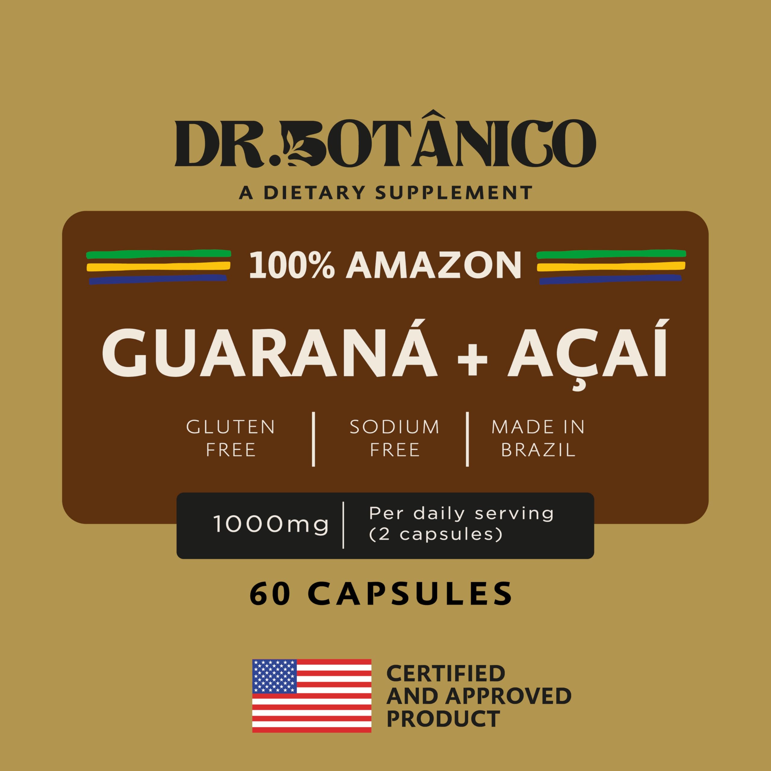 Dr. Botânico GUARANÁ + AÇAÍ 1000MG 60 Capsules 6