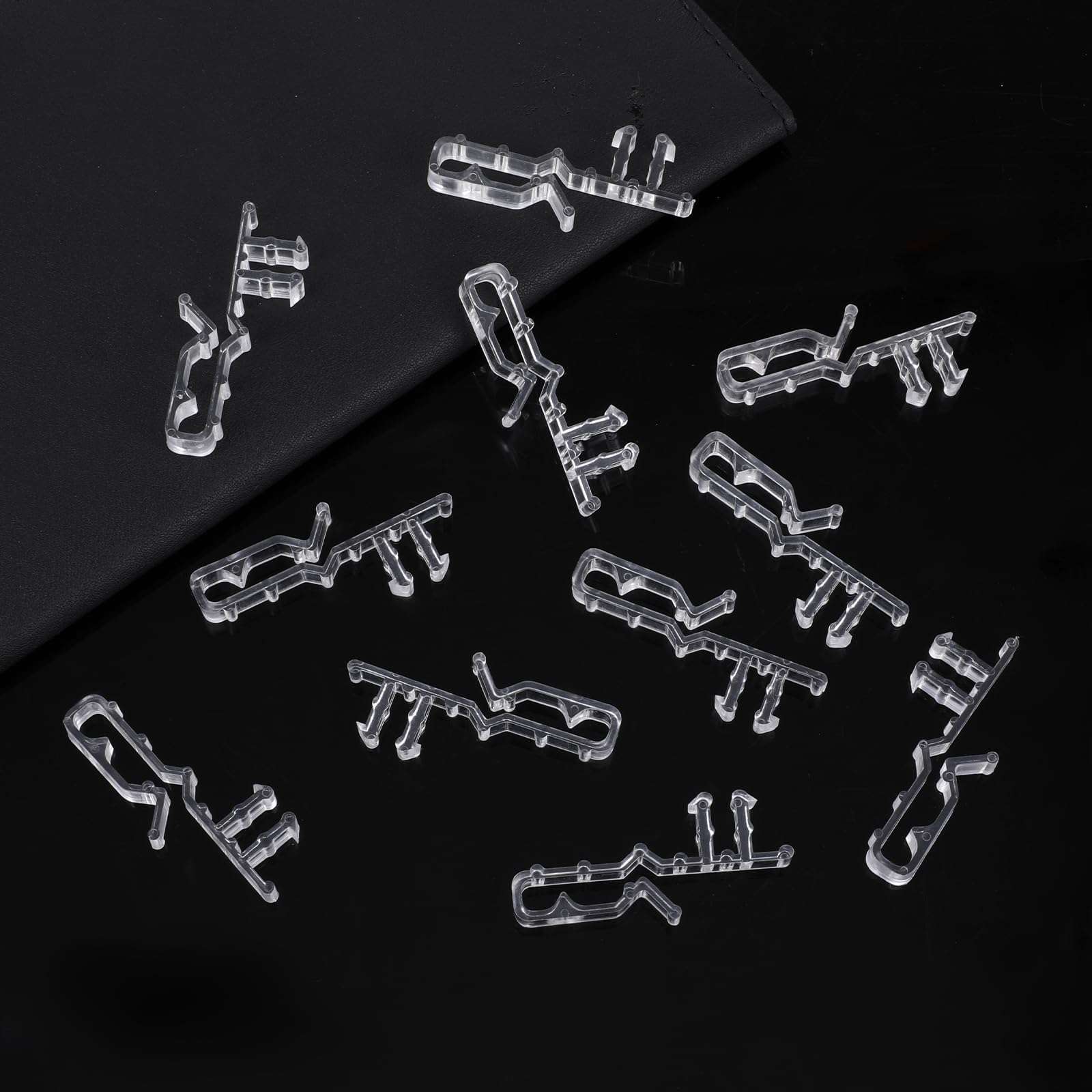 Valance Clips for Blinds, 12 Pcs 2-1/8inch Clear Plastic Blind Clips Mini Hidden Channel Blind Valance-Clip Window Blinds Retainer Holder Clip for The Valance with a Groove in The Back 4