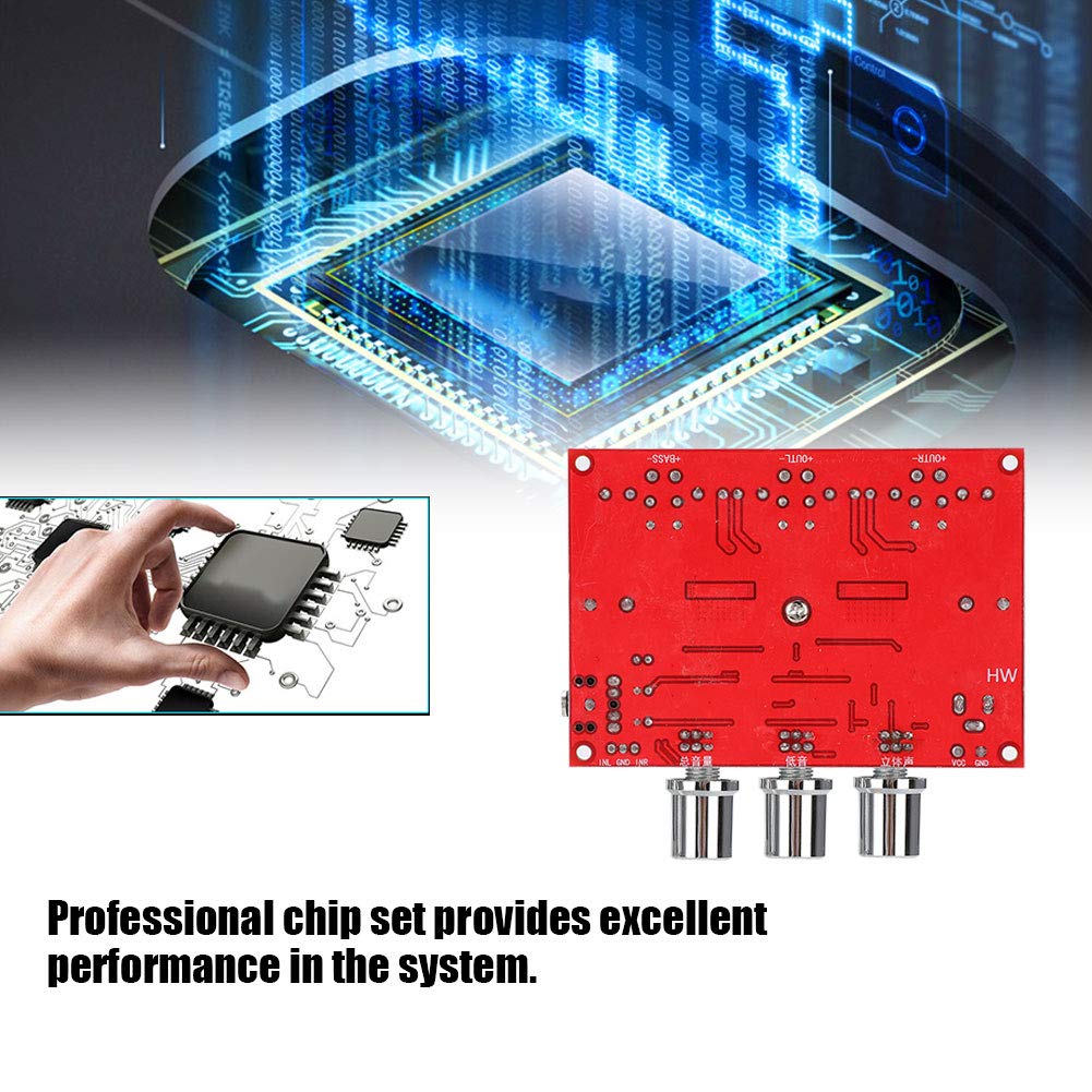 HW-302B Mini 2.1 Channel Power Amplifier for Home Theater System, 80Wx2+100Wx1 DC24V with Low Heat Design 3
