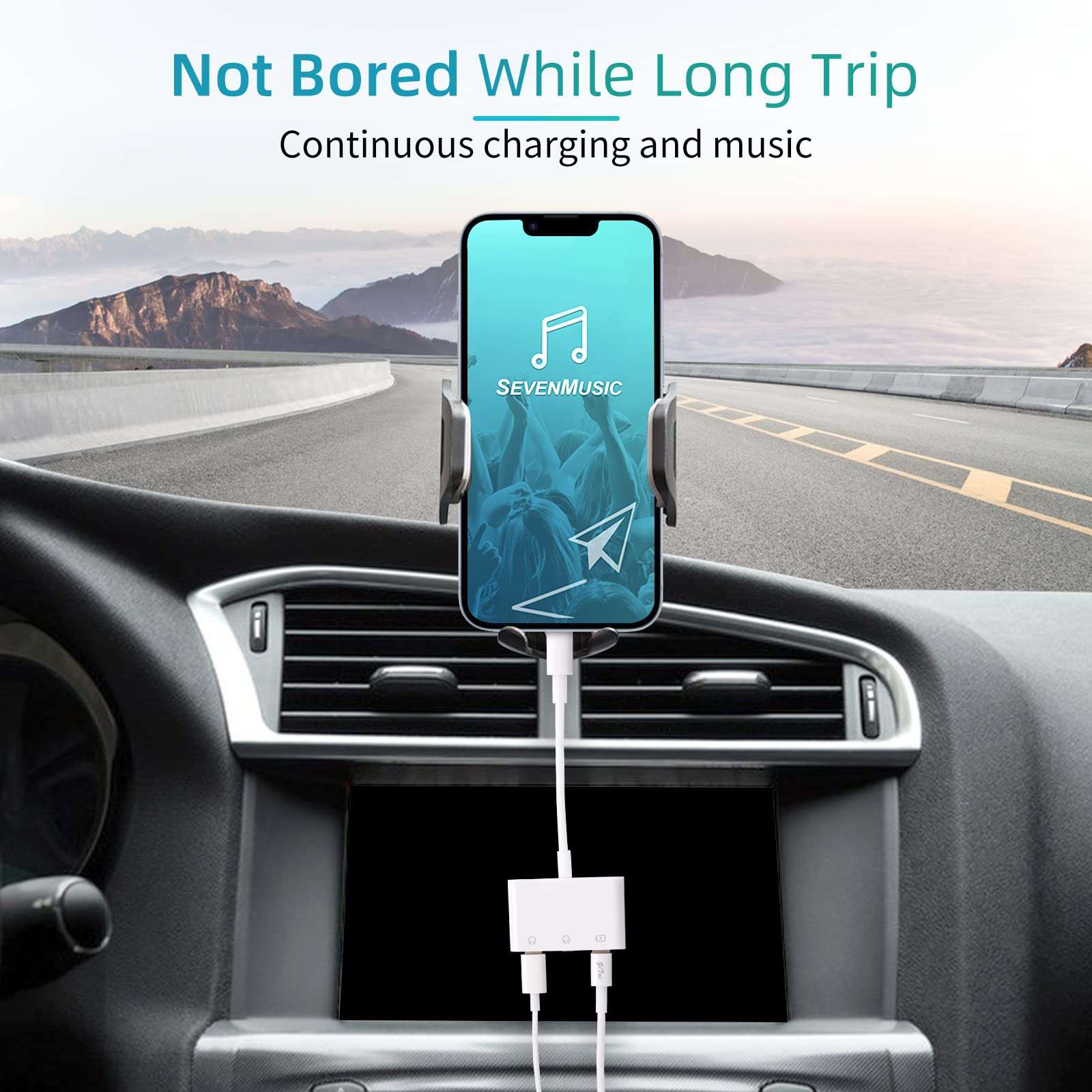 3.5mm Headphone Splitter for iPhone iPad 3 in 1 Earphone Jack Adapter with Fast Charging Lightning Audio Jack Connector Compatible for iPhone 14 13 12 11 X XR XS 8 7 iPad 6