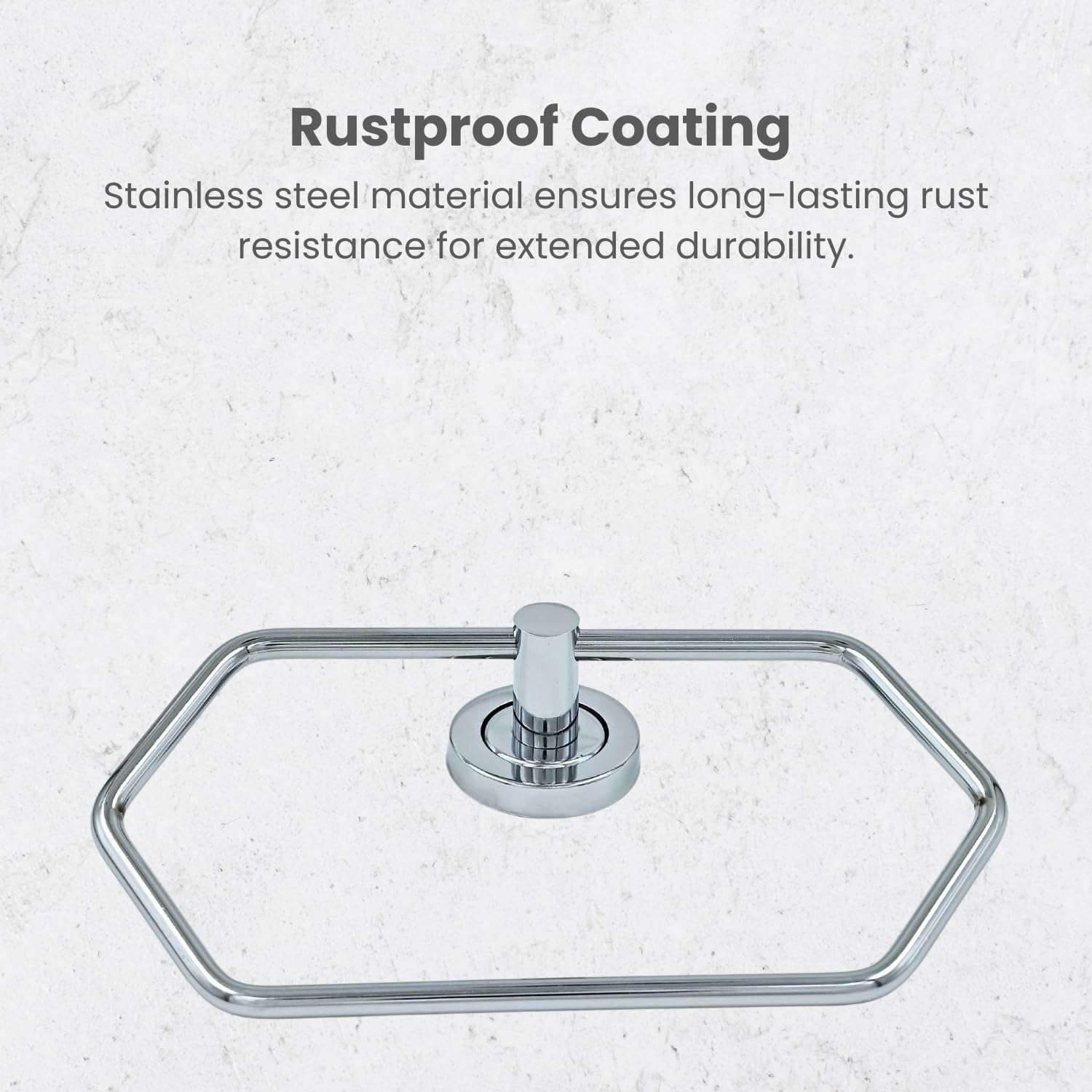 Boniry Stainless Steel Towel Holder & Napkin Holder, Bathroom Accessories - Durable Wall Mounted Towel Hanger for Bathroom, Modern Design Towel Rack for Home (Pack of 1, Hexagon) 4