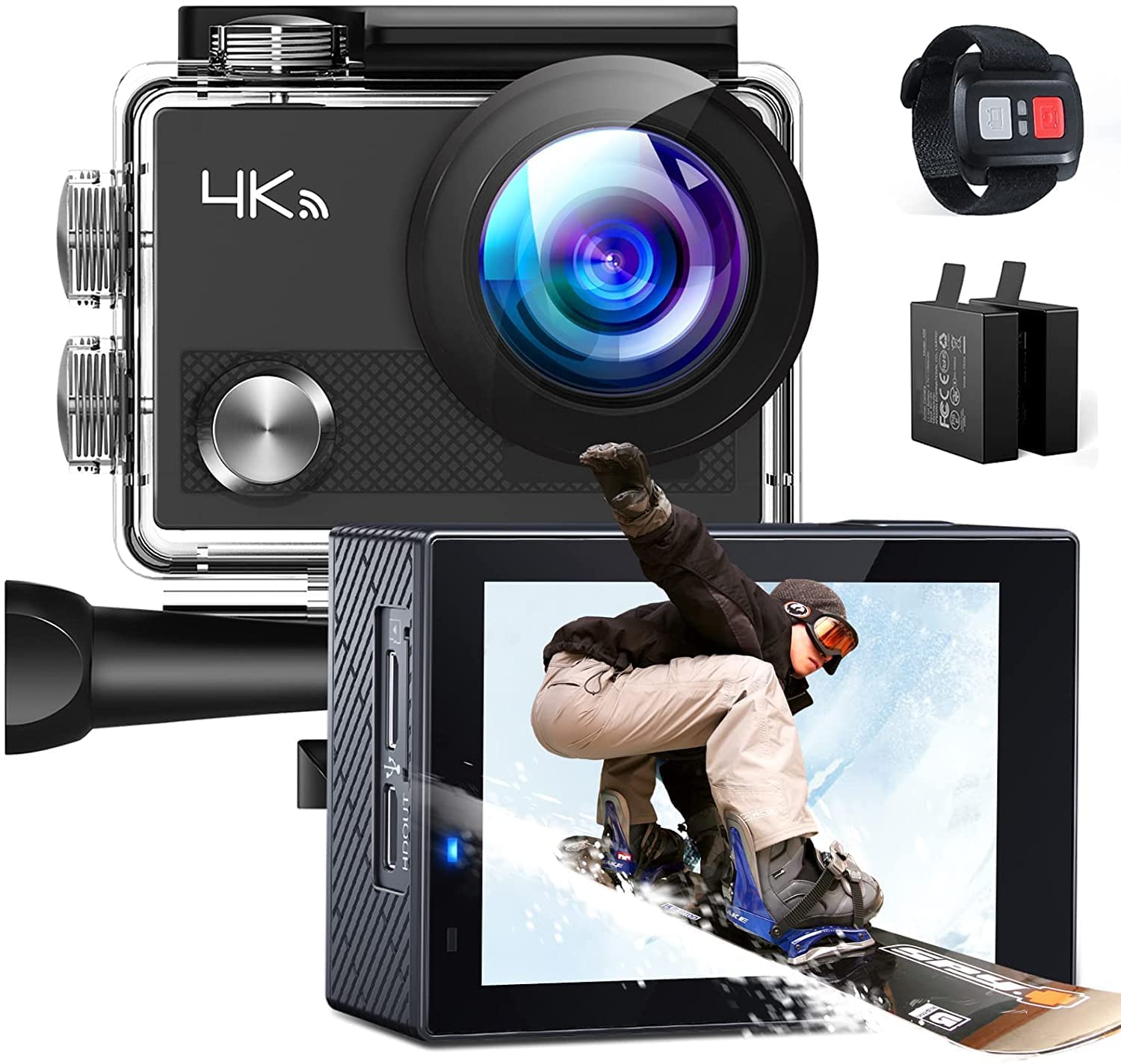 Drumstone (12 Years Warranty 4K WiFi 30FPS Action Camera Ultra HD Underwater Camera 170 Degree Wide Angle 98FT Waterproof Camera for Youtuber/Bike Rider's/Helmet/Stunt Recorder| for Vlog & Travel 6