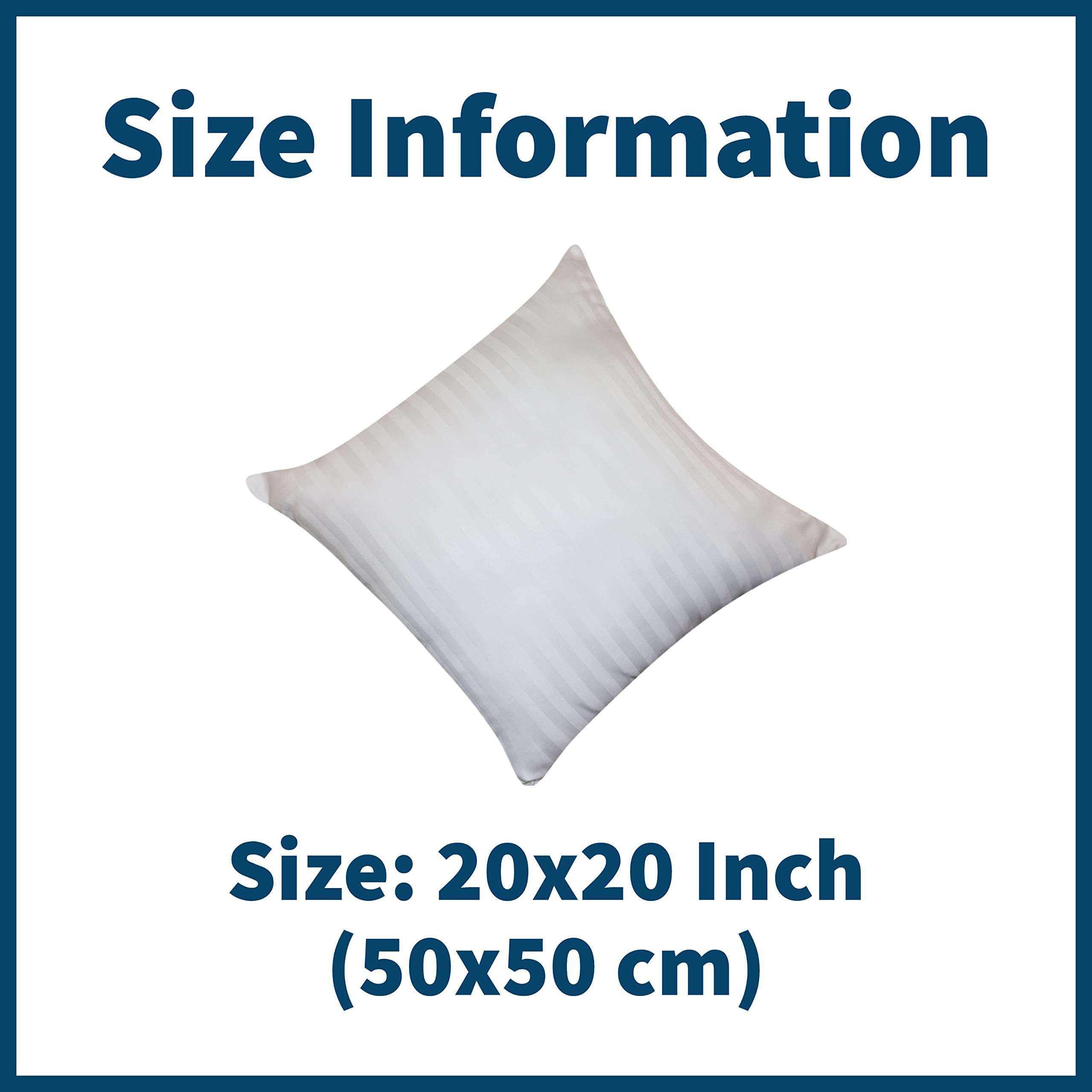 Hoolloomooloo Square Pillow 20x20 Inches, Set of 2, Microfiber Hotel Quality Premium Fibre Soft Cushion Filler (50x50 cm) White 5