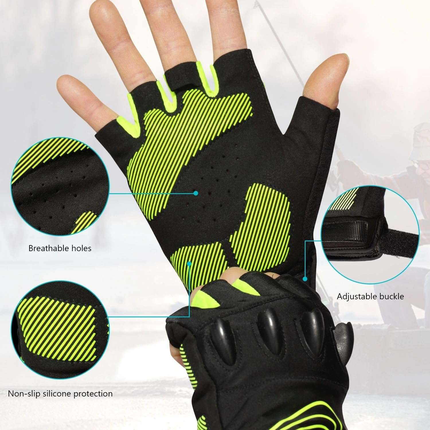 Rechargeable 4 LED Flashlight Cycling Gloves Hands Free Led Flashlight for Running Walking Fishing Riding Safety Gloves Solid Quality Comfortable Fits Bicycle Flashlight Gloves for Men Gifts 3