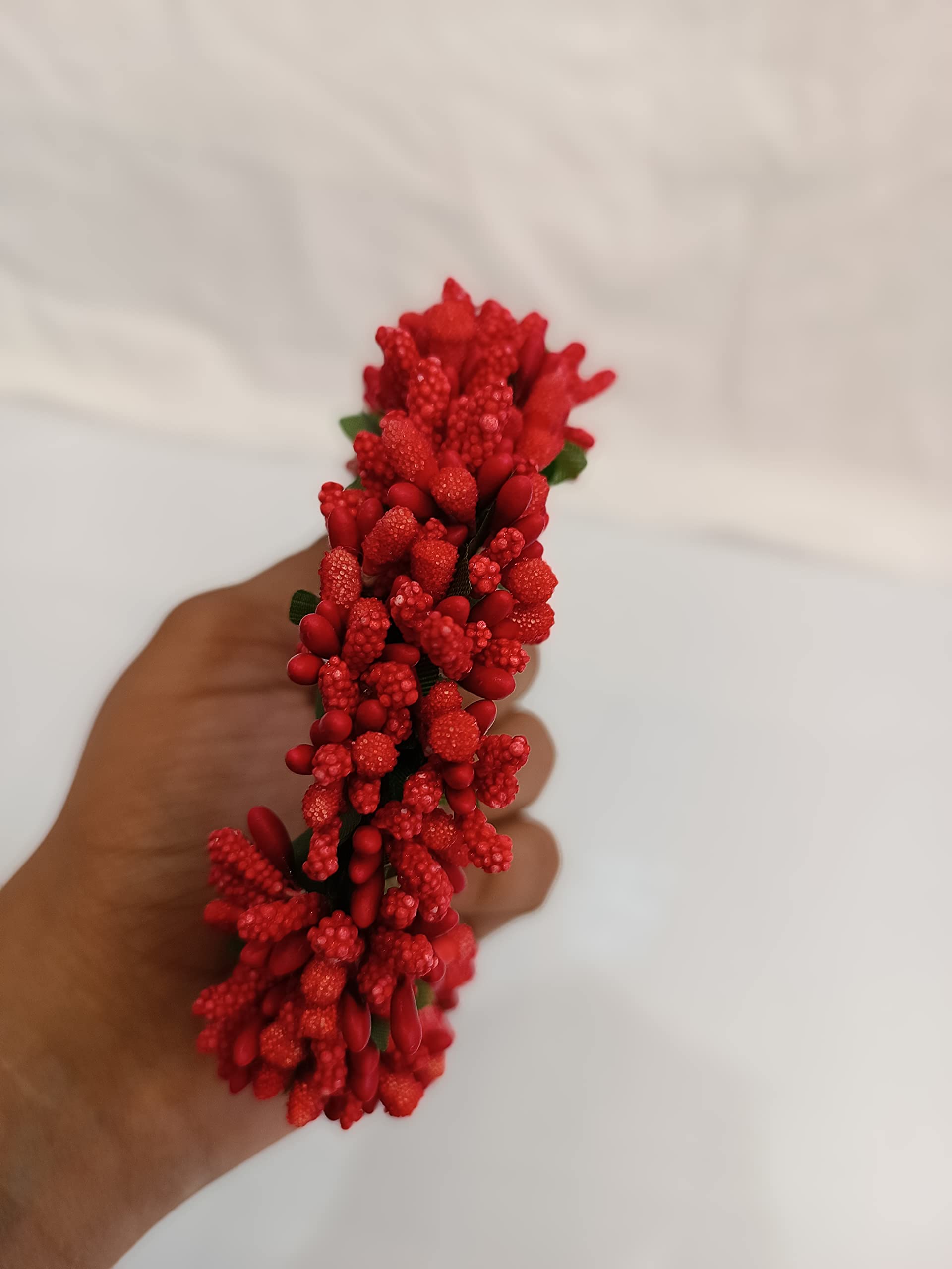 Adyashree Emporium Pink Floral Gajra Traditional Women Plastic Rani colour Hair Accessory Bridal pink Gajra Juda for Bridal/Fancy dress Hair styles Pink Flower Gajra 6