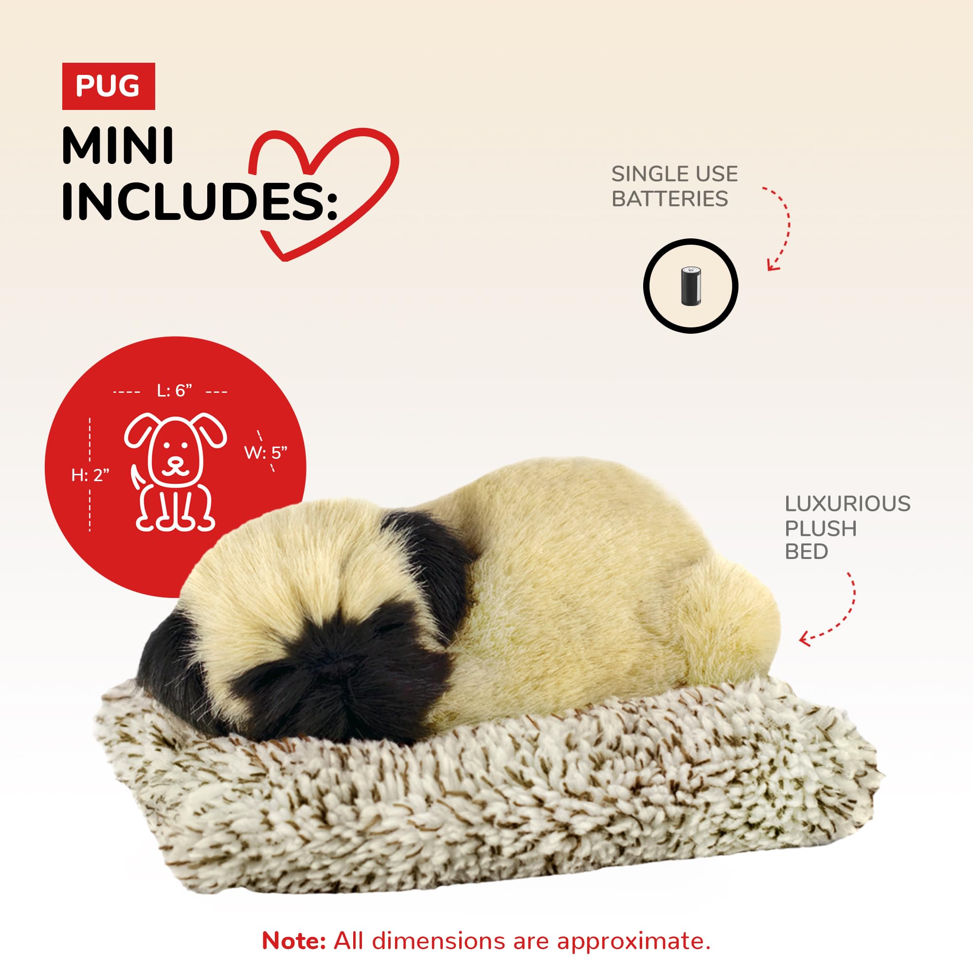 Perfect Petzzz Minis Pug, Realistic, Lifelike Stuffed Interactive Plush Toy, Electronic Pets, Companion Pet Puppy with 100% Synthetic Fur 2