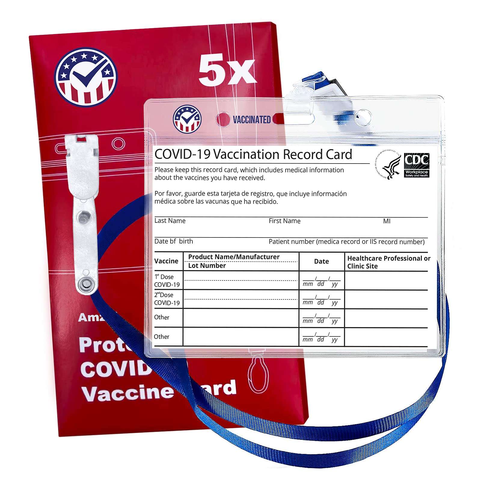 5-Pack Vaccine Card Protector Waterproof │ Vaccination Card Holder │ CDC Vaccine Card Holder │ Vaccination Card Protector │ 4x3 Card Protector 3