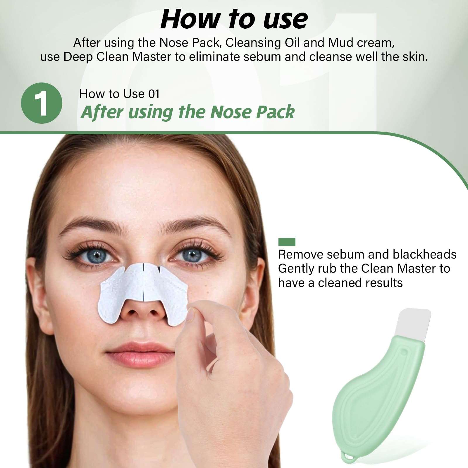 Wanmu Blackhead Remover Tool, Silicone Face Scraper for Deep Cleansing, Professional Blackhead Remover, Skin Scrubber Face Spatula, Skin Care Tool for Men Women (Green) 6