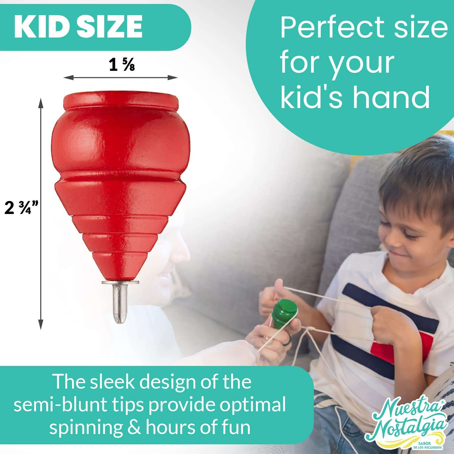 Authentic Spinning Tops Classic Wooden Trompos [Set of 3] 2