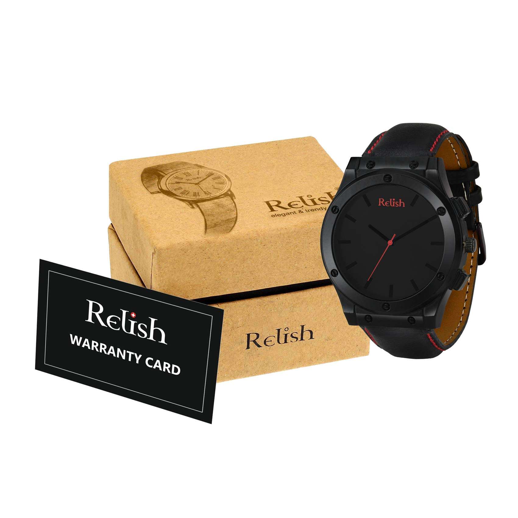 Relish Analogue Men's & Boys' Watch (Black Dial Black Colored Strap) 4