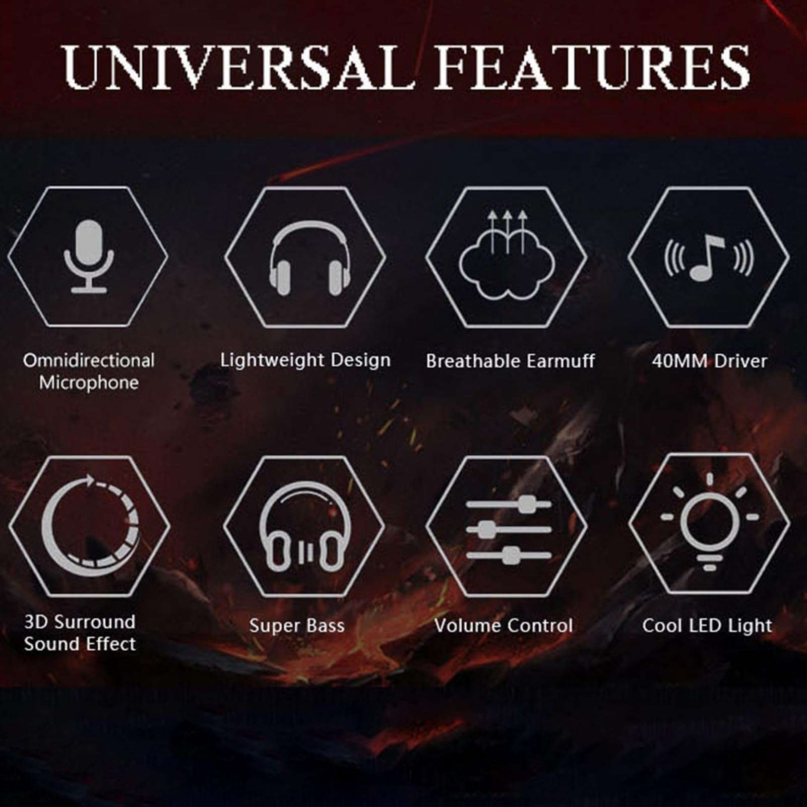 Wisoqu SY755MV Luminous Gaming Headset with Microphone, Telescopic Adjustment, 120° Clear Sound Pick Up, Mute Buttons, LED Light, for PC Laptop (Blue) 3