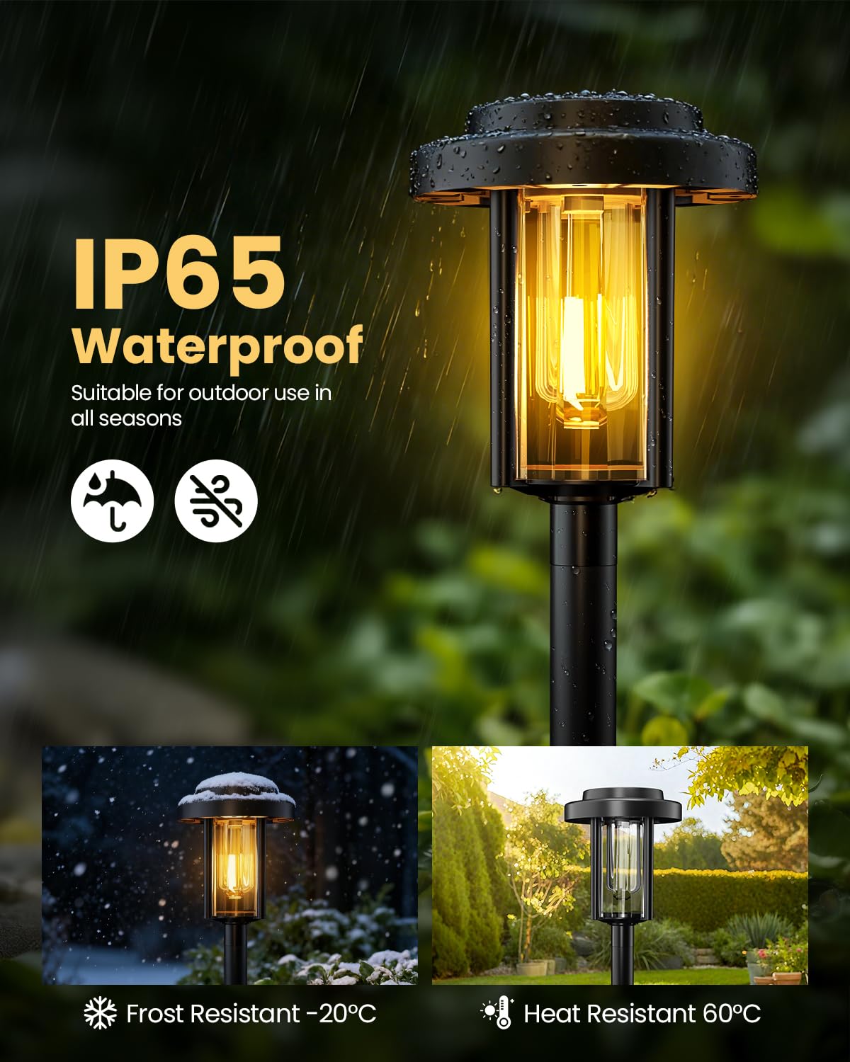 HMDecor Solar Pathway Lights, 12 Pack Solar Light Outdoor IP65 Waterproof, Garden Lights Solar Powered, Outside Decor Landscape Lighting for Yard, Path, Driveway, Walkway (Warm White) 3