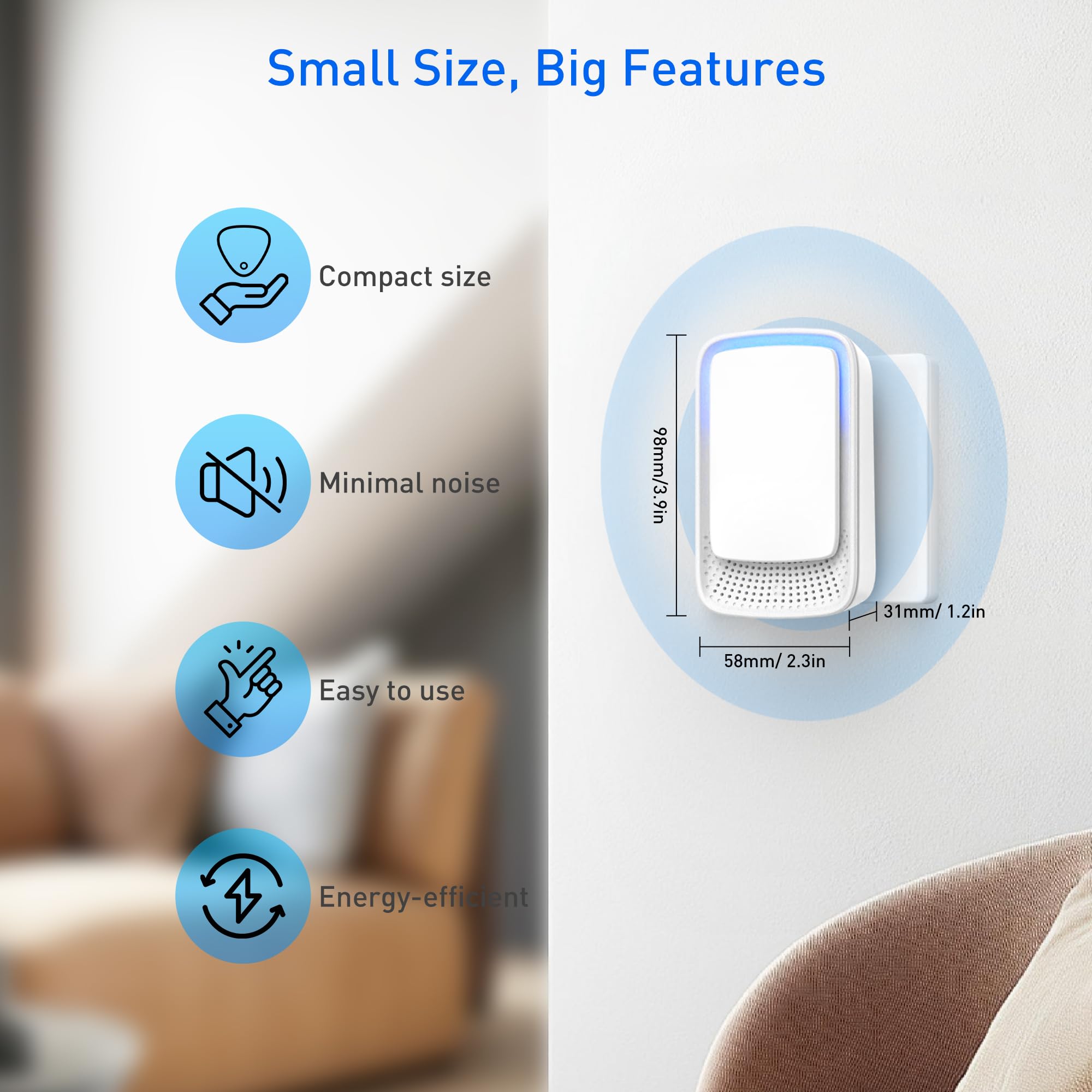 Ionizer Air Purifier(4 Pack), Quiet Negative Ion Plug in Air Purifier, Portable and Efficient Air Ionizers for Home, Bedroom, Office, Kitchen, Bathroom 6