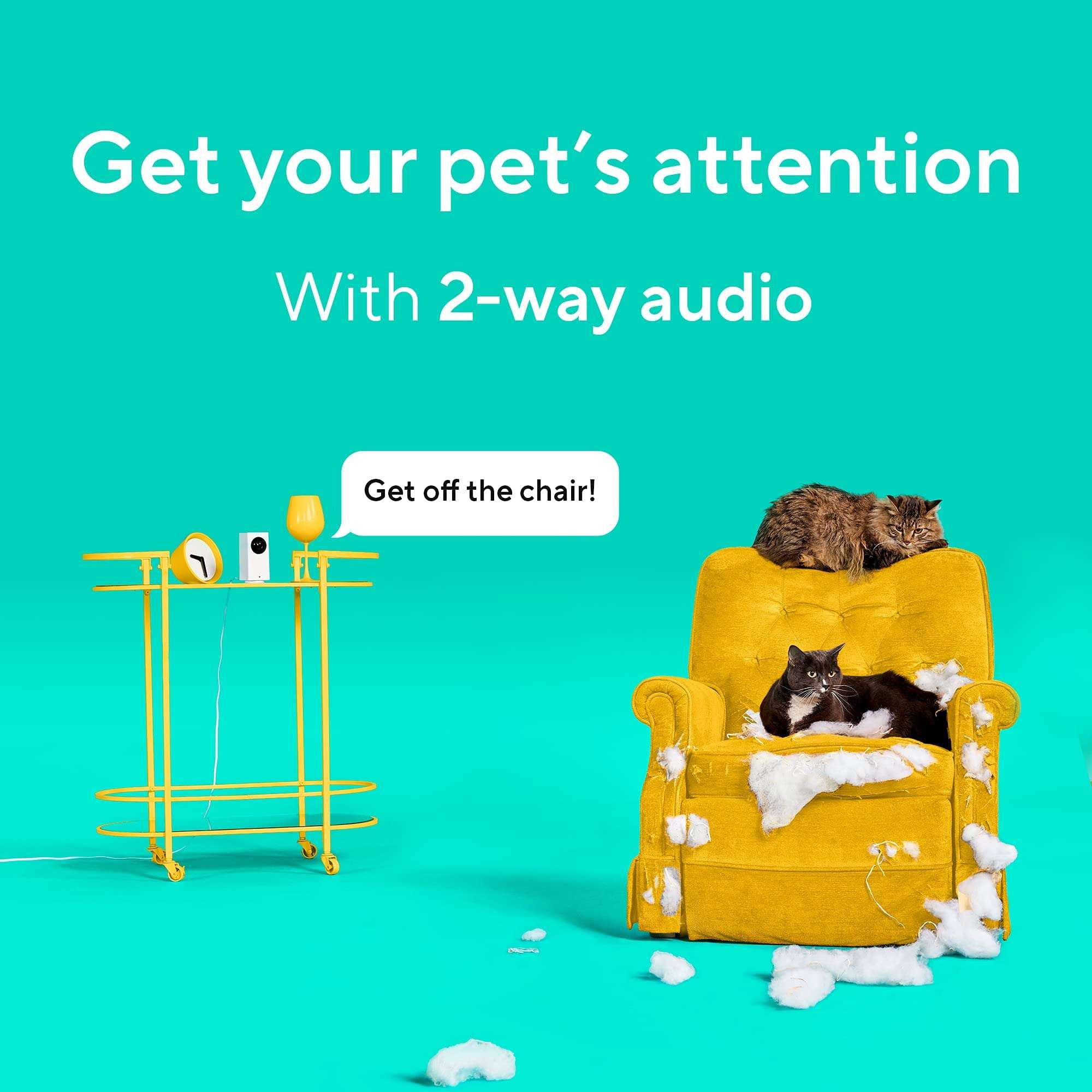 WyzeCam Cam Pan v2 1080p Pan/Tilt/Zoom Indoor and Video Surveillance Sticker Signs(2 Pack) 6