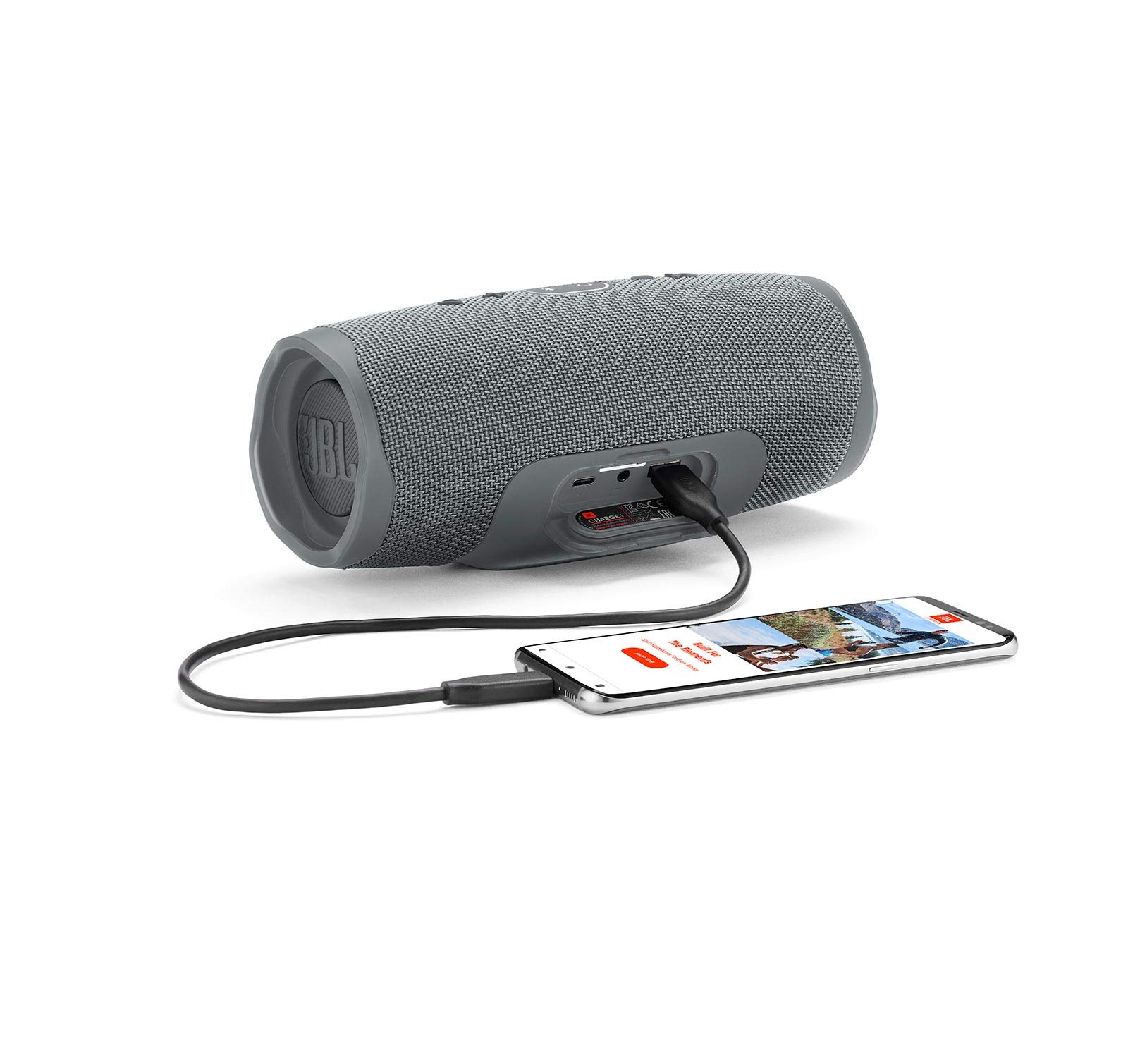 JBL Charge 4 Portable Waterproof Wireless Bluetooth Speaker Bundle - (Pair) Gray 5