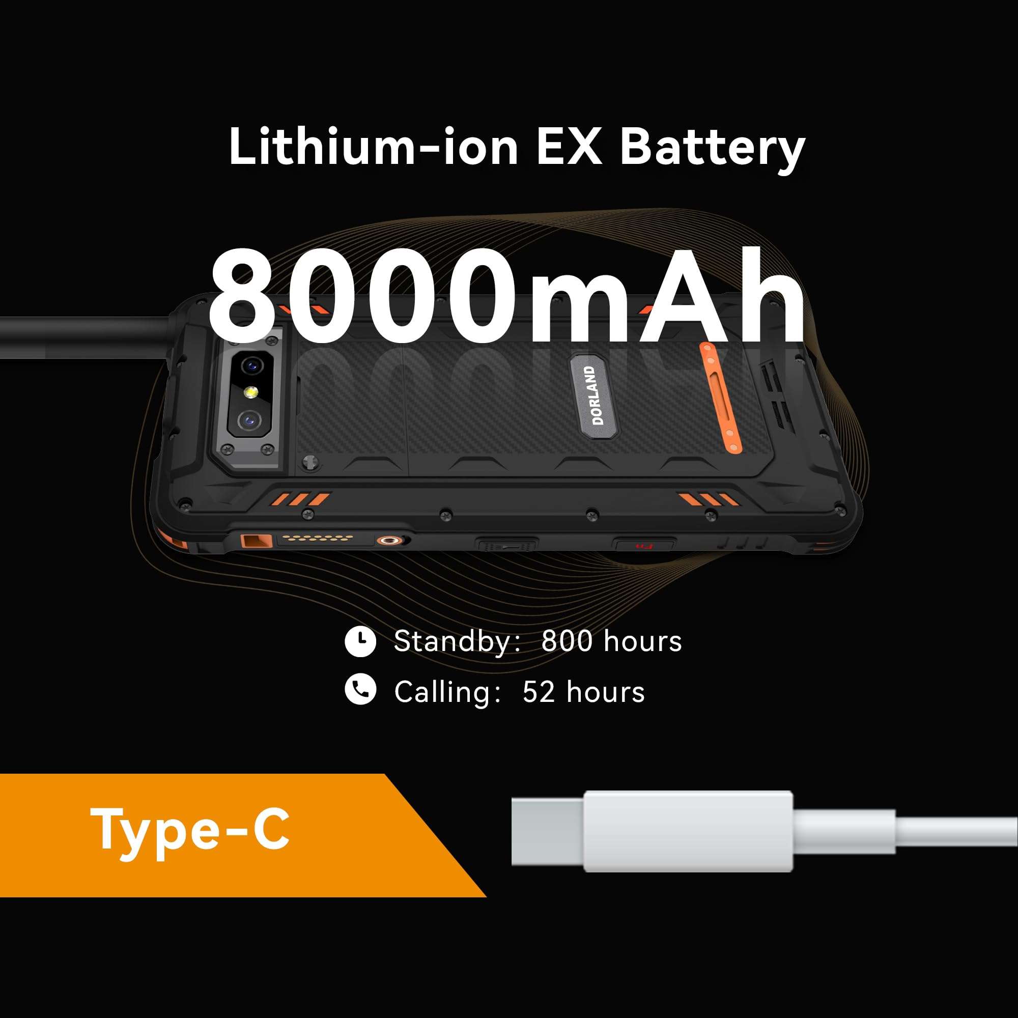 DORLAND Xtalki06_5G Android 11 Smartphones,Satellite Phones,Intrinsically Safe Phones,8000mAh Explosion-Proof Battery,Rugged Cell Phone Walkie Talkie,6" Large Screen| 6GB+256GB|NFC|Fingerprint Unlock 4