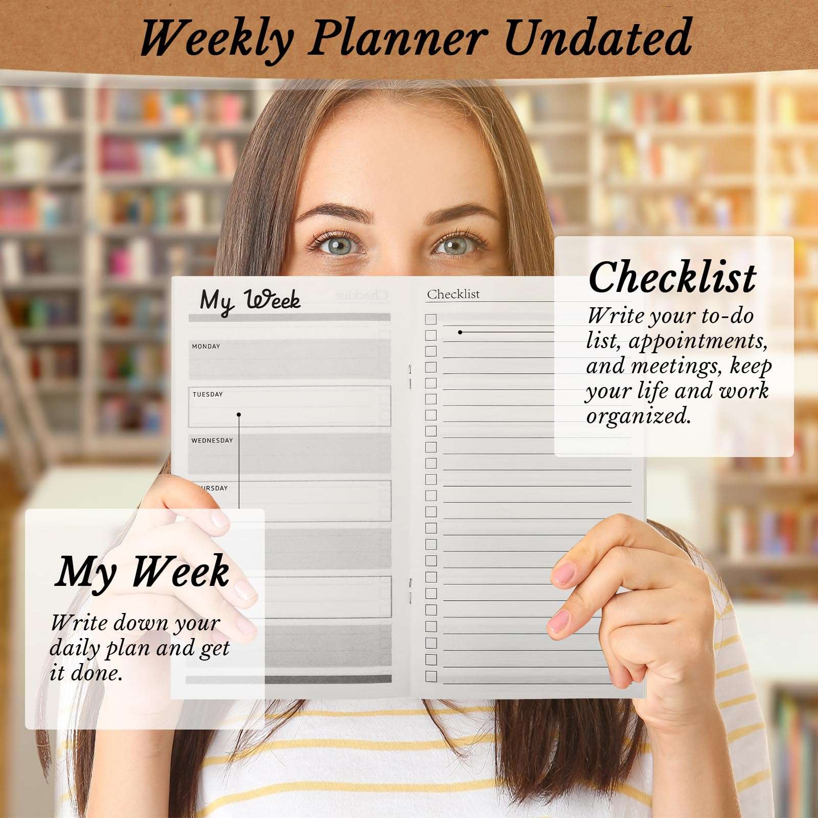 Qilery 30 Pcs Bulk Pocket Planners 2025 Habit Tracker Notebooks First Day of School Gift for Student Teacher Employee to Do List Weekly Goals Notepads with Inspirational Quotes (Awesome) 3