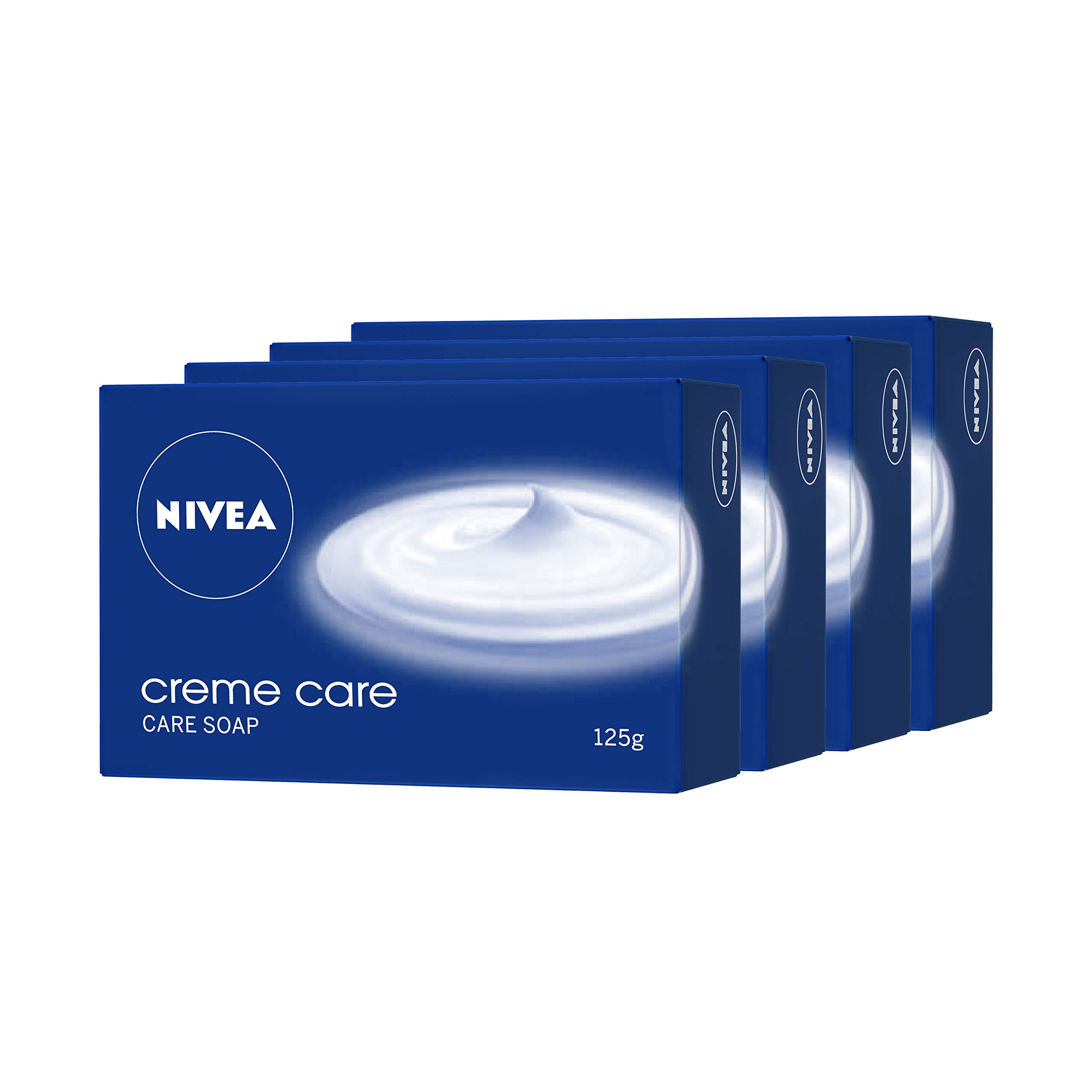 NIVEA Soap, Creme Care, For Hands And Body, 125g (4 Pieces)