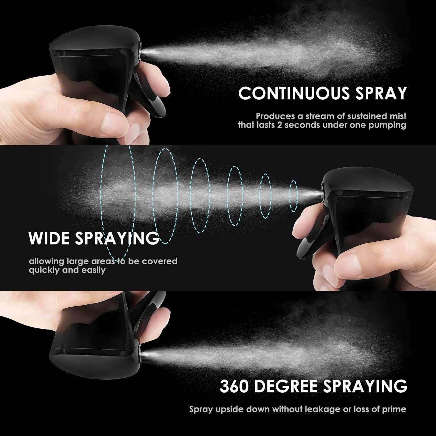 HUBTURE Hair Spray Water Bottle || Continuous Water Mister Spray Bottle || Refillable Fine Mist Sprayer Bottle For Hair Styling, Cleaning, Garden (Pack Of 1) (Mist Spray Bottle) 2