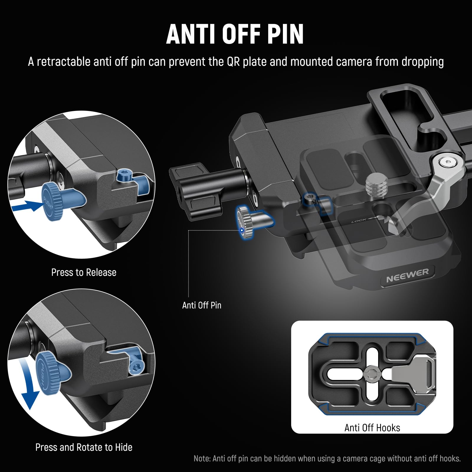 NEEWER Foldable V Mount Battery Plate with Arca Type Quick Release Camera Baseplate, Lightweight DSLR Camera Video Rig Compatible with SmallRig V Mount Battery Cage DJI RS4 RS3 Gimbal, PS015 PRO 5
