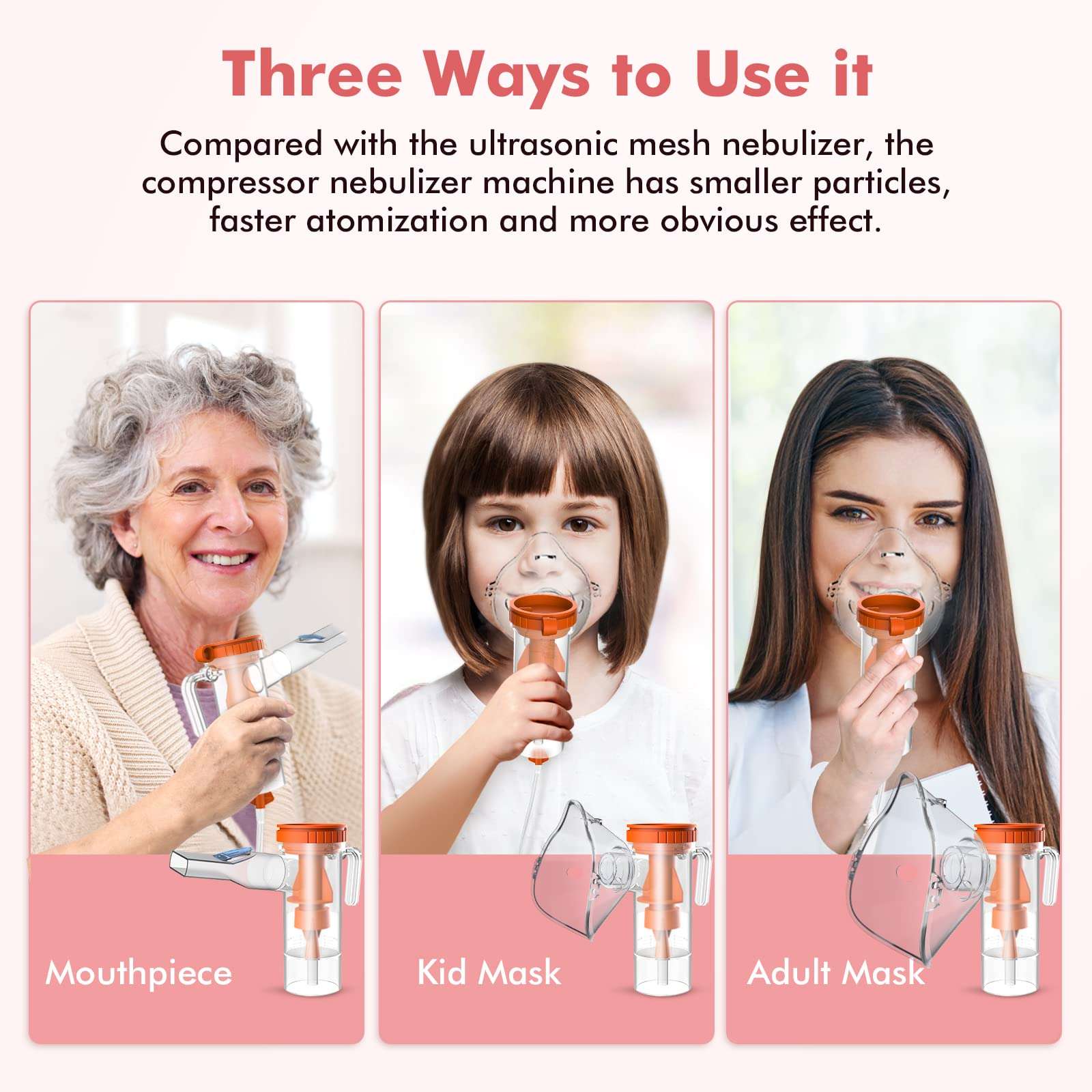 Nebulizer Machine for Adults,Desktop Jet Nebulizer for Home and Travel,Nebulizer for Kids with A Set of Accessories 4