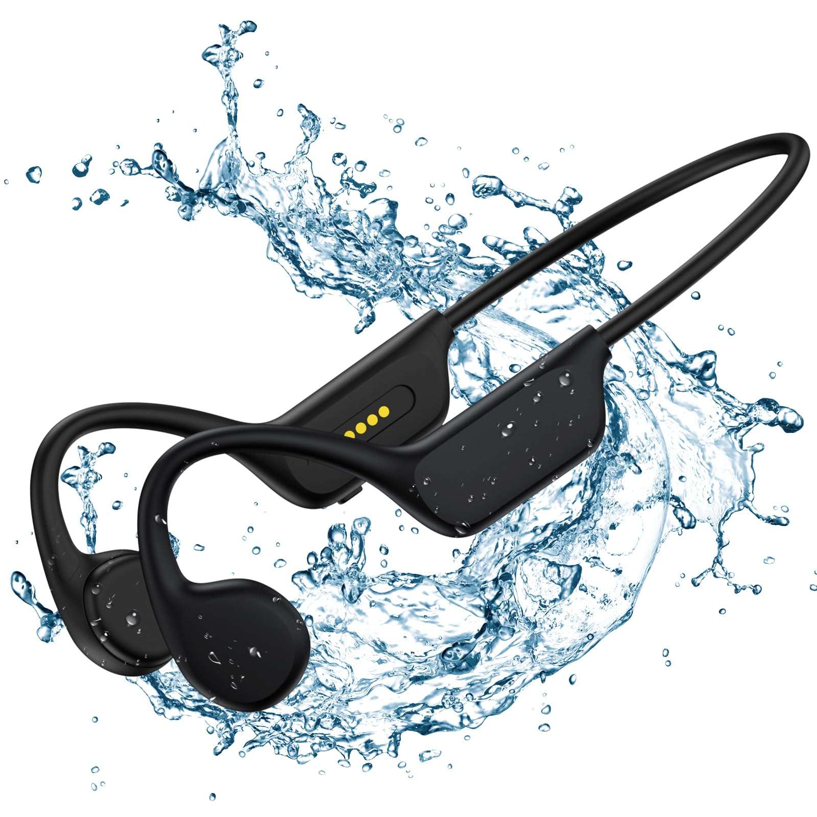 Bone Conduction Swimming Headphones,Wireless IPX8 Waterproof Open-Ear Headphones/Earphones, 32G MP3 Player Underwater Headset/Earbuds, Sports Headphones for Swimming, Diving 1
