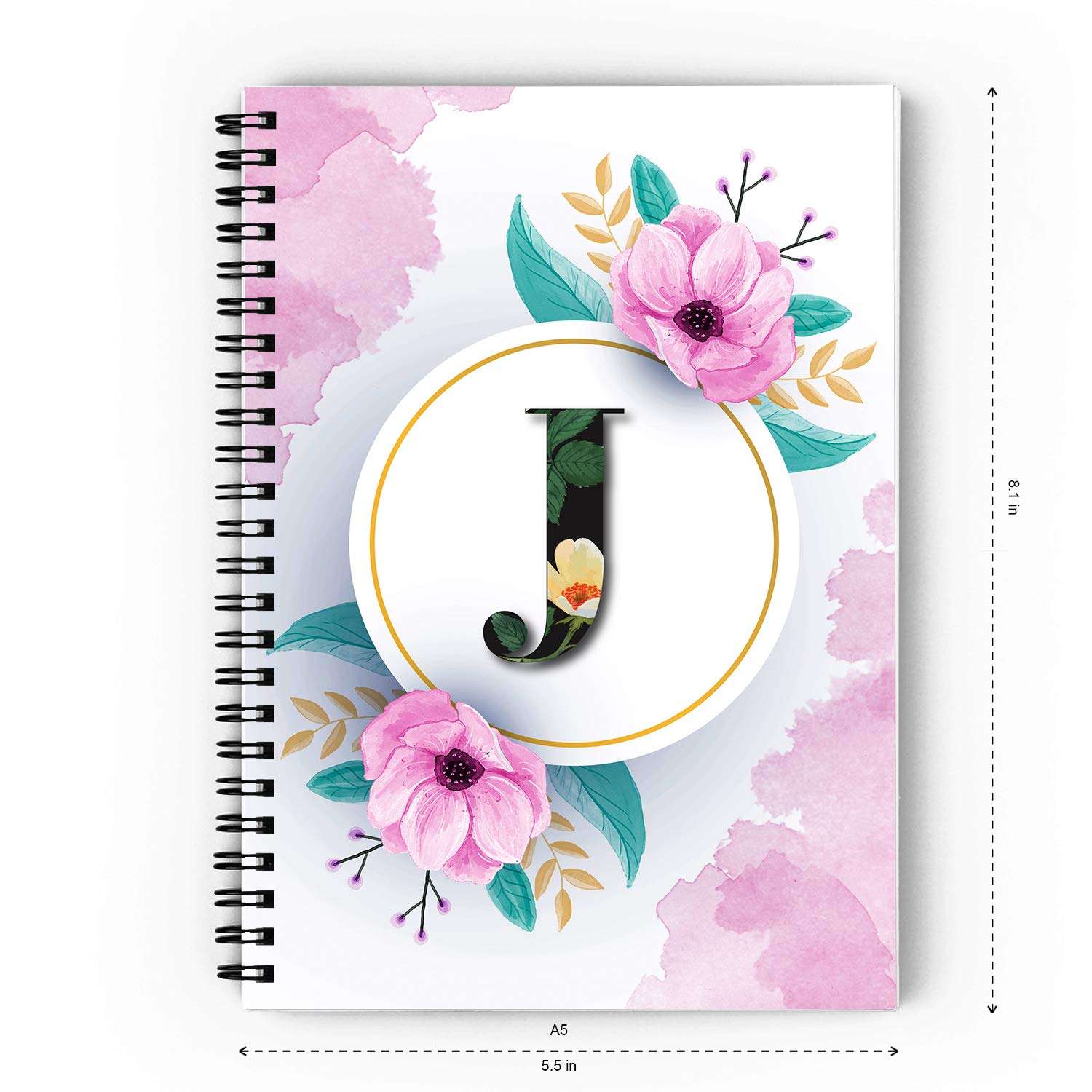 Epheriwala Initial Name J Spiral Notebook - A5 Size, 75 GSM Unruled, Matt Laminated Soft Cover (300 GSM) 4
