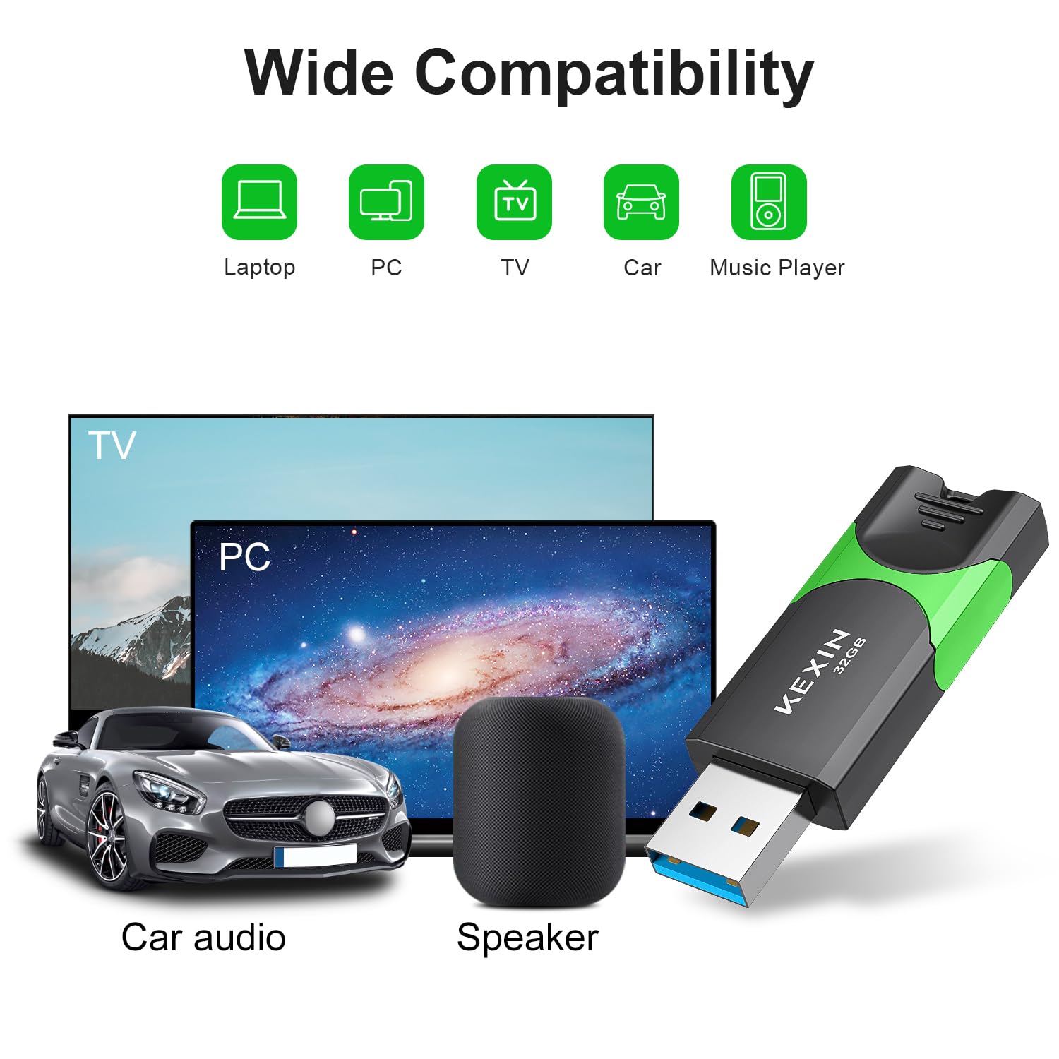 KEXIN 10 Pack 32GB Flash Drive USB 3.0 Flash Drive 32G Thumb Drive 3.0 USB Drive Bulk Jump Drive Swivel Pen Drive with LED Indicator 32G 10Pack Black+ Green 4