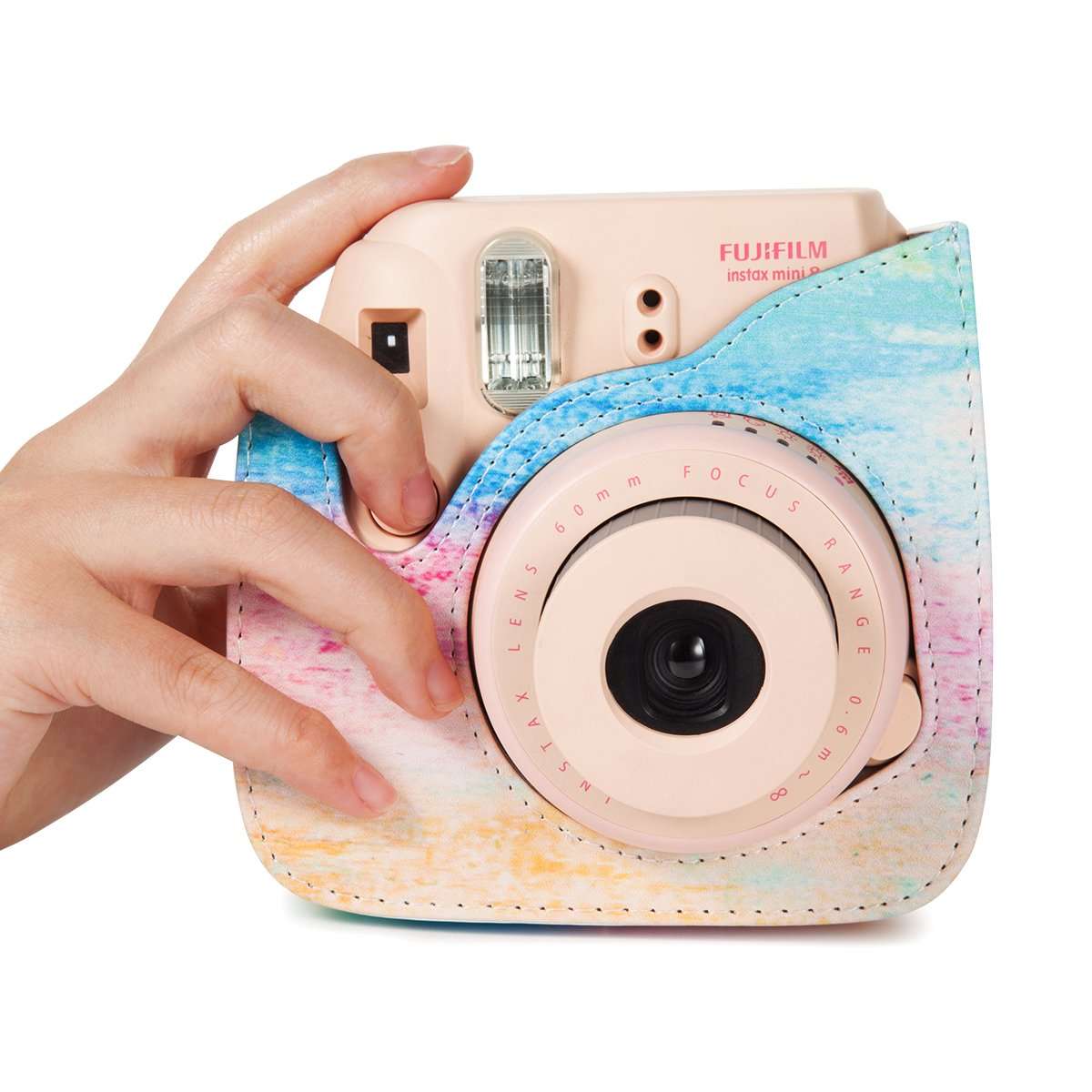 CAIUL Camera Carrying Case Compatible with Fujifilm Instax Mini 8 8+ 9 Camera, Rainbow Mist 3